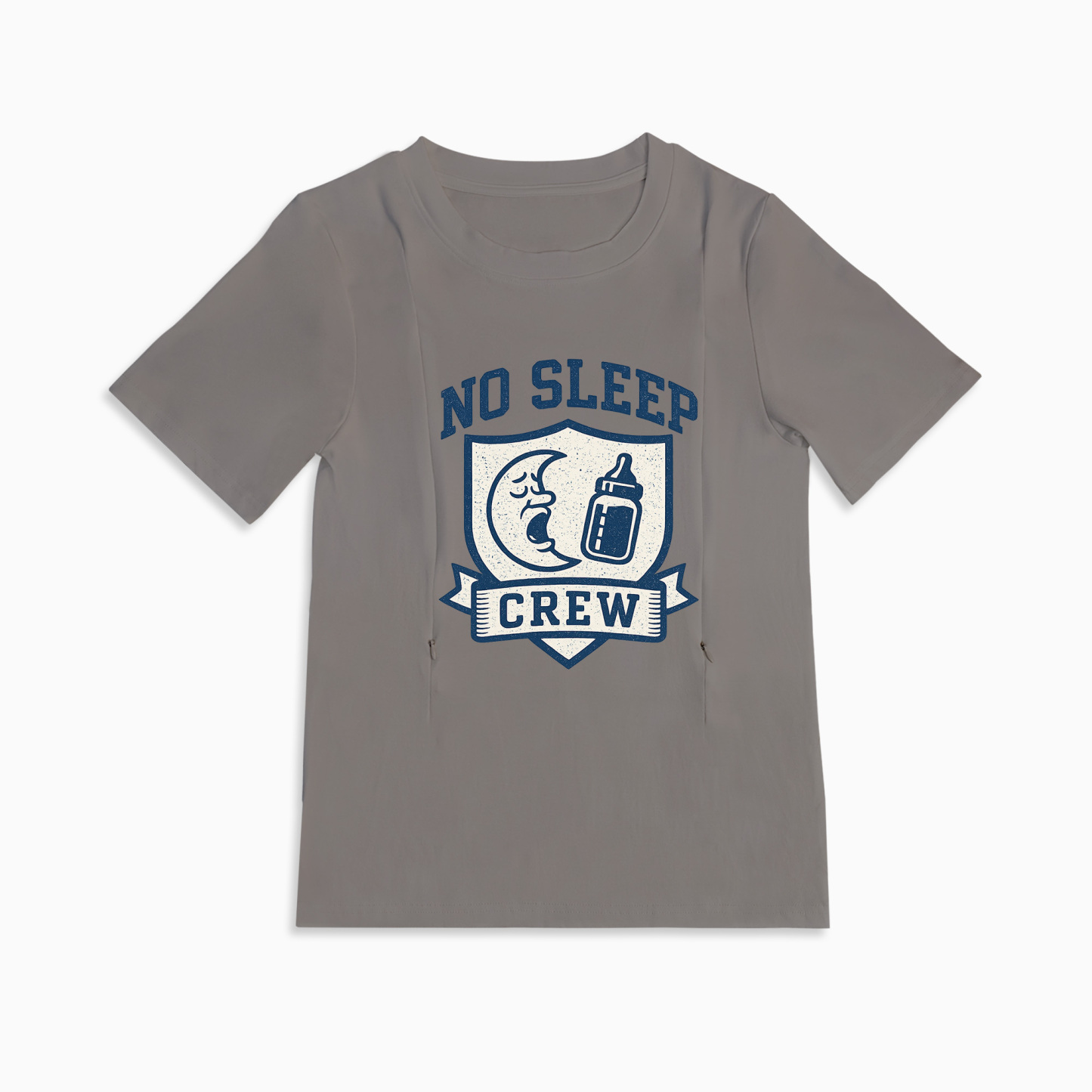 No Sleep Crew Nursing T-Shirt | Side Zipper Breastfeeding Top