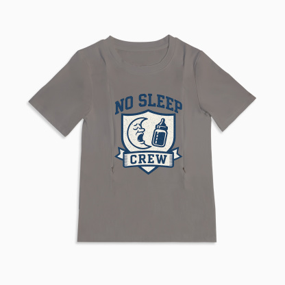 No Sleep Crew Nursing T-Shirt | Side Zipper Breastfeeding Top