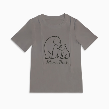Mama Bear Nursing T-Shirt | Side Zipper for Easy Breastfeeding