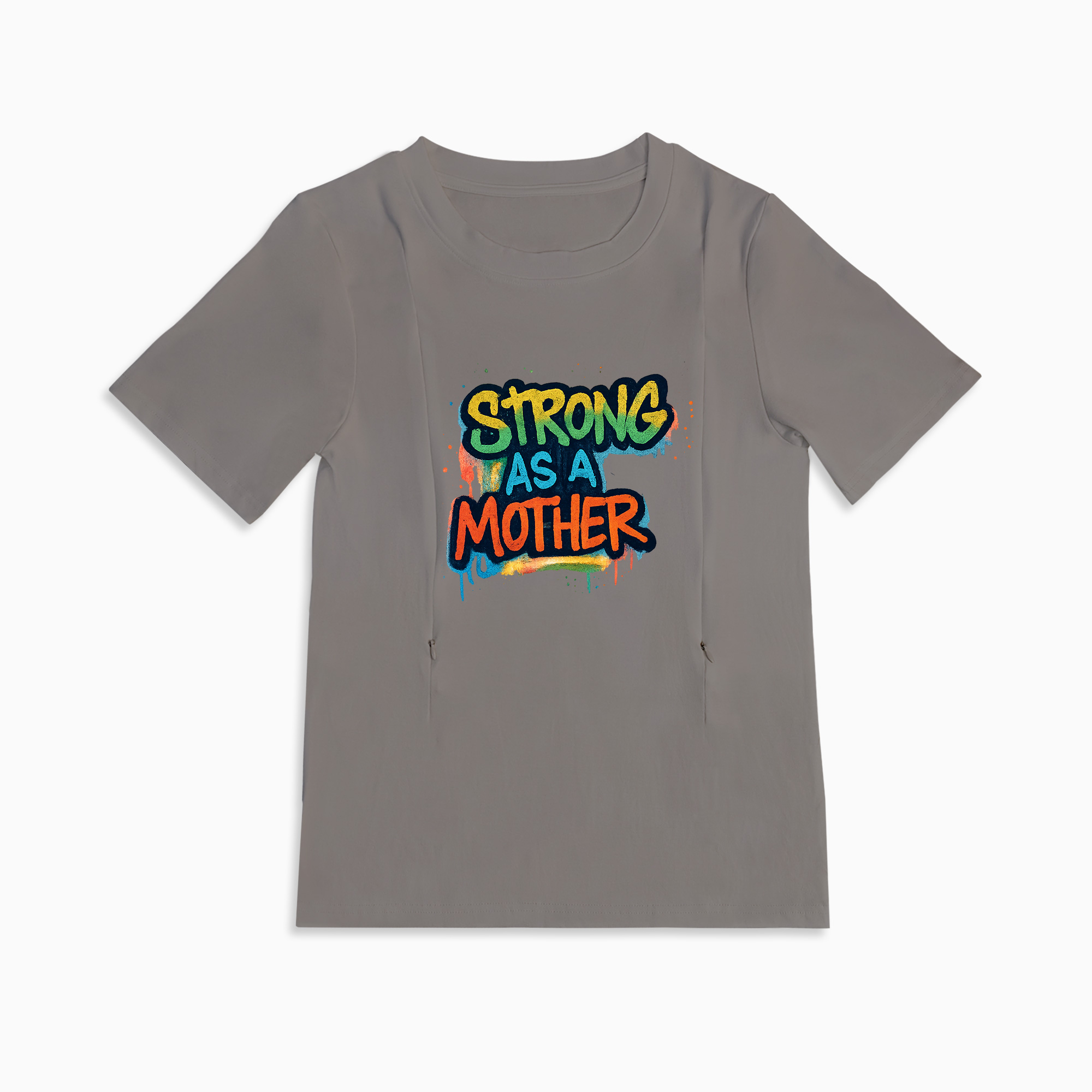 Strong as a Mother Nursing T-Shirt | Side Zippers for Easy Feeding