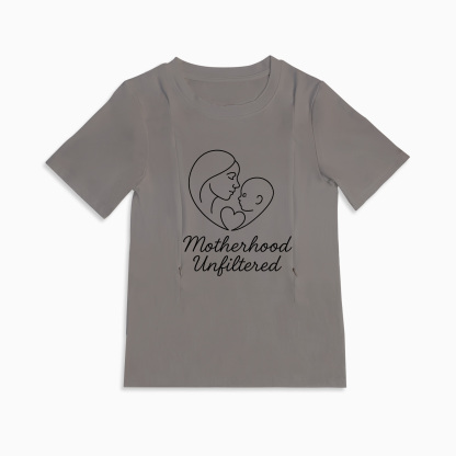 Motherhood Unfiltered Nursing Tee | Side Zipper for Easy Breastfeeding