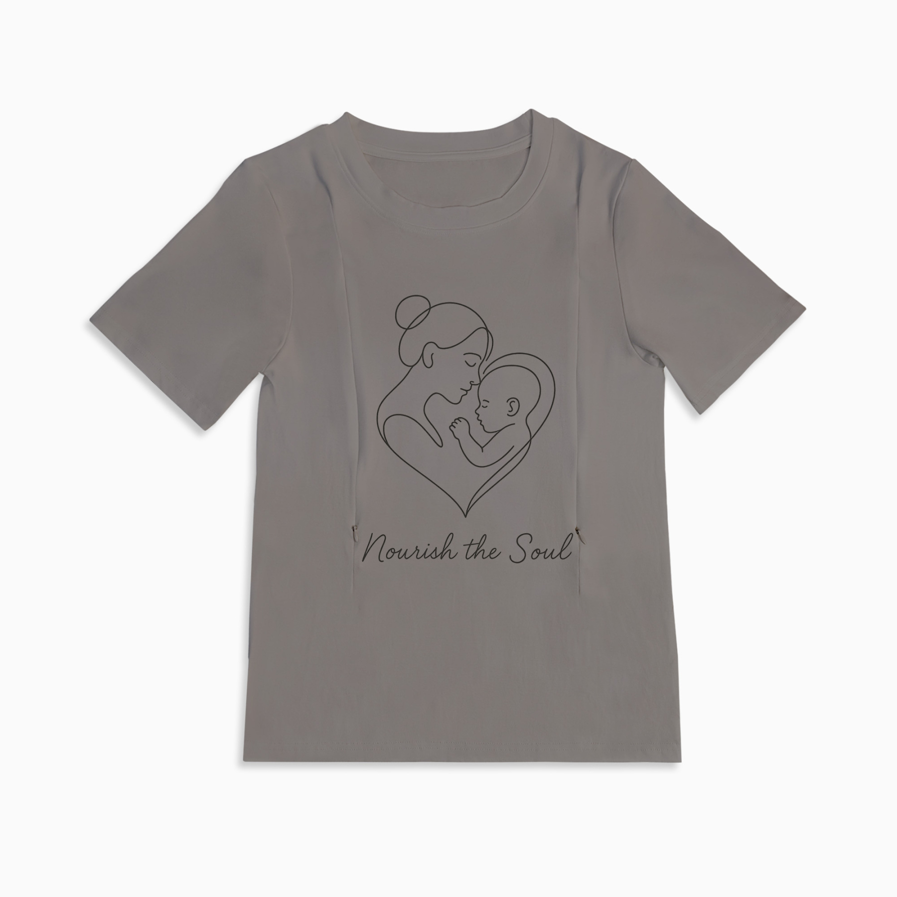 Nourish Nursing T-Shirt with Discreet Side Zippers | totkeeps