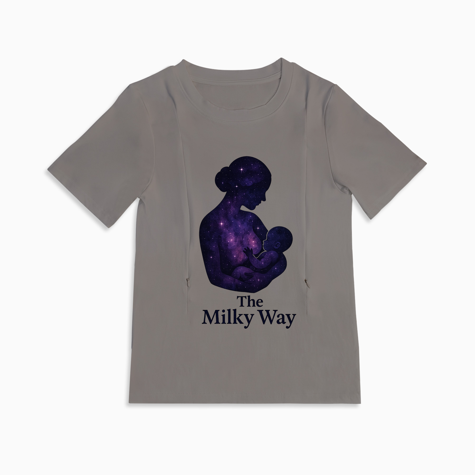 "The Milky Way" Nursing Tee | Side Zipper Breastfeeding Top