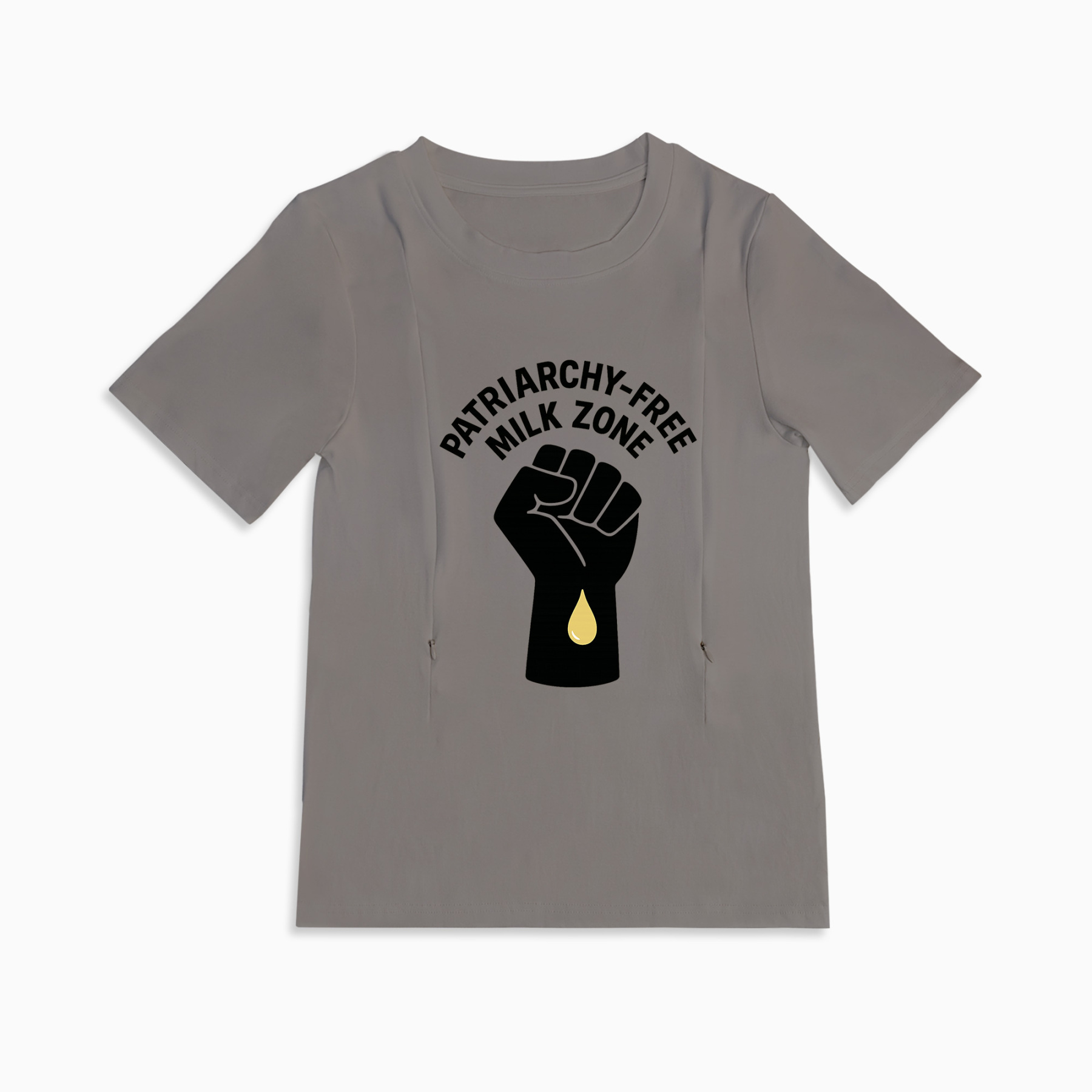 Patriarchy-Free Milk Zone Nursing Tee | Side Zipper Breastfeeding Top
