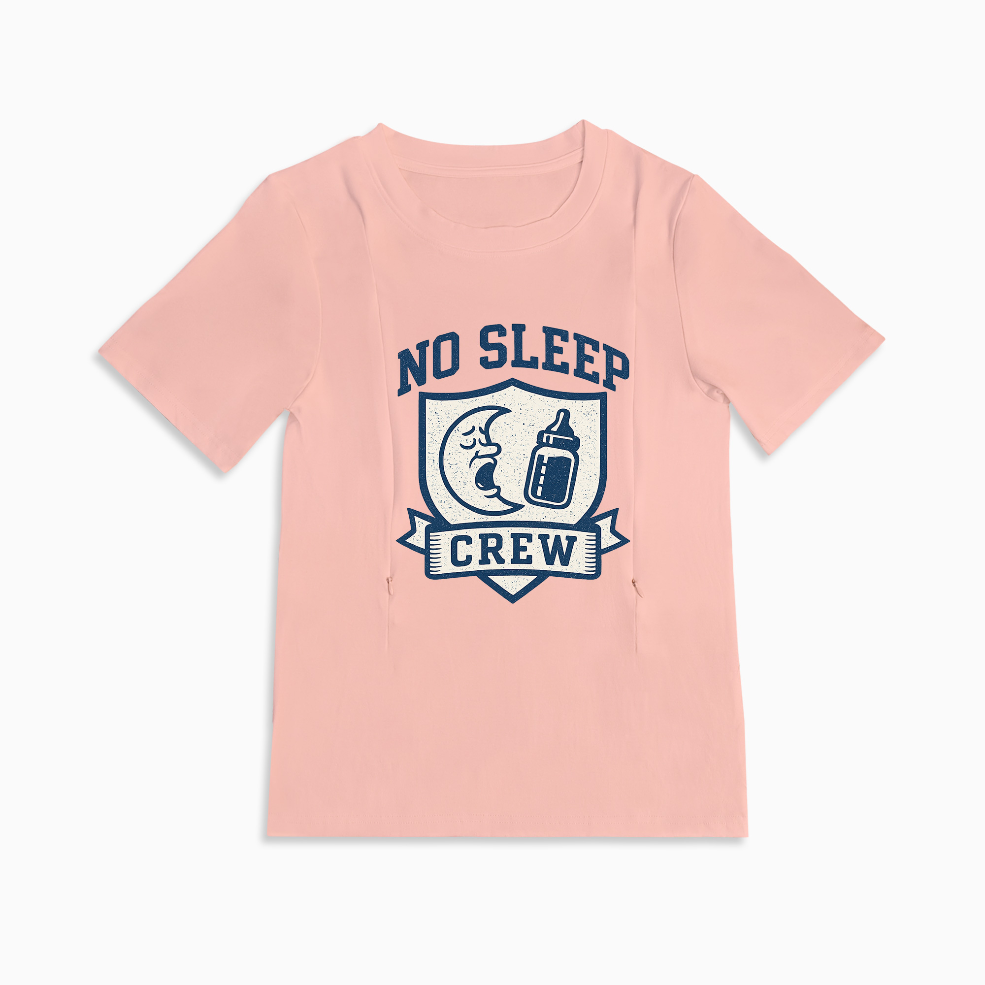 No Sleep Crew Nursing T-Shirt | Side Zipper Breastfeeding Top