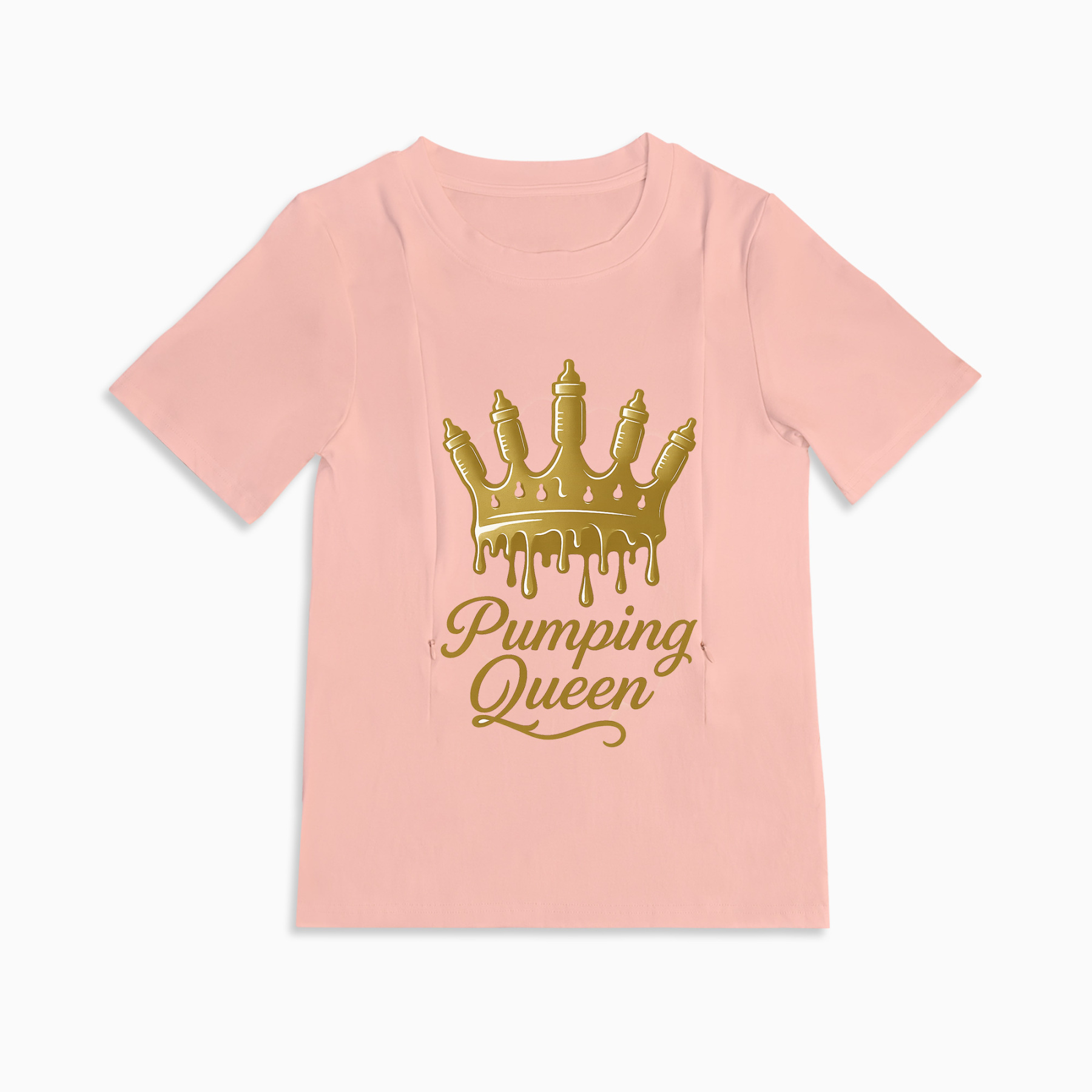 Pumping Queen Nursing T-Shirt | Side Zipper Pumping & Breastfeeding Top