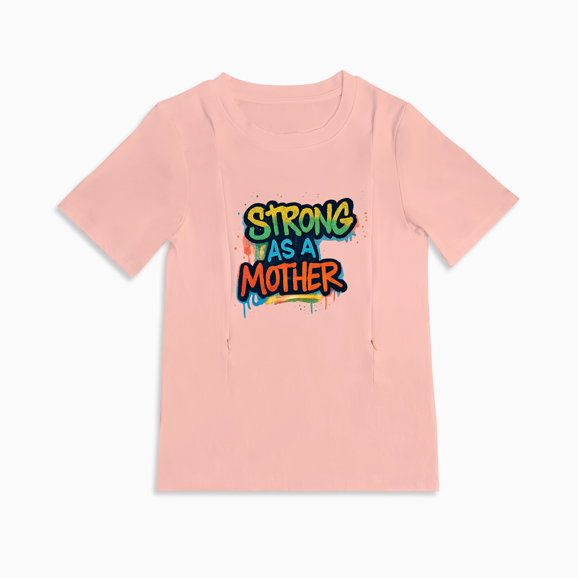 Strong as a Mother Nursing T-Shirt | Side Zippers for Easy Feeding