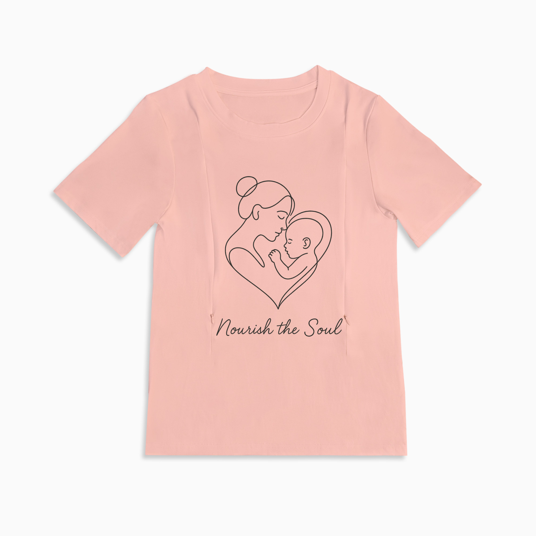 Nourish Nursing T-Shirt with Discreet Side Zippers | totkeeps
