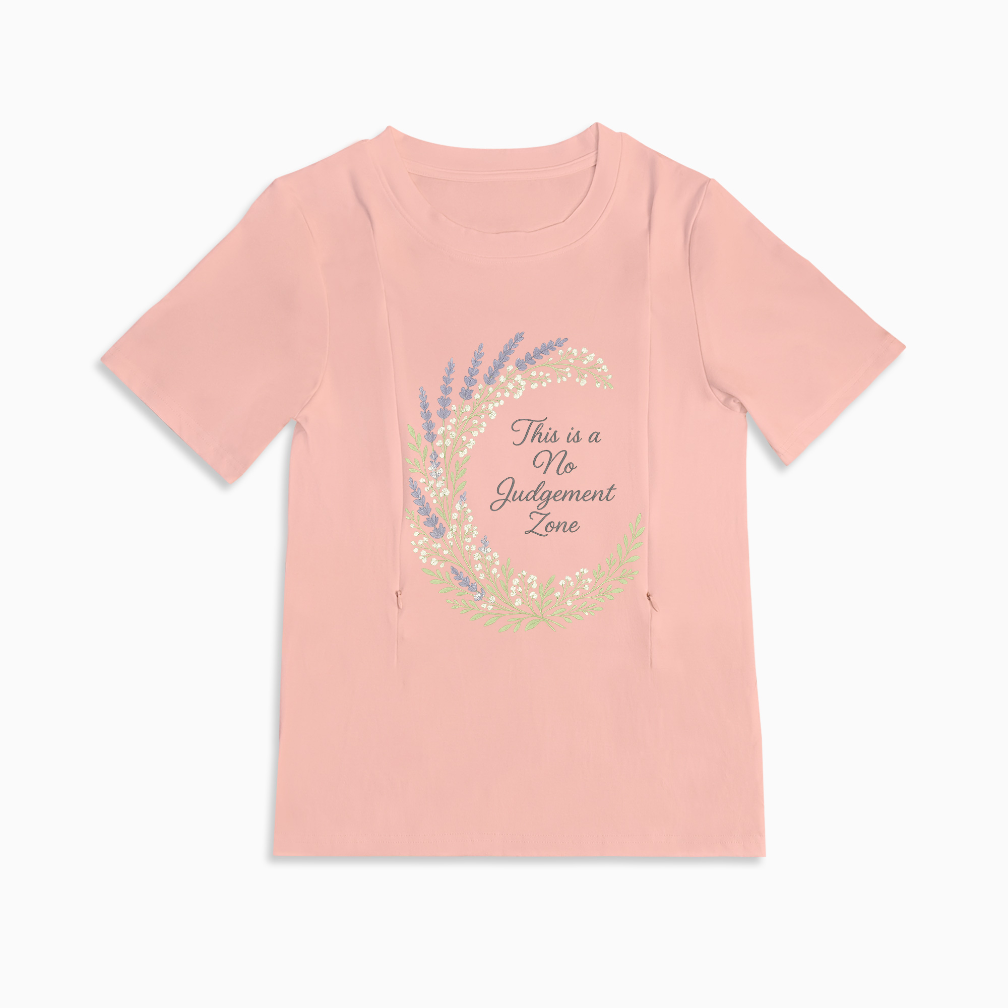 "No Judgement Zone" Nursing Tee | Side Zipper Breastfeeding Top