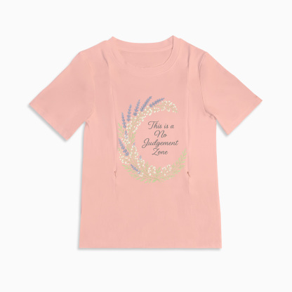 "No Judgement Zone" Nursing Tee | Side Zipper Breastfeeding Top