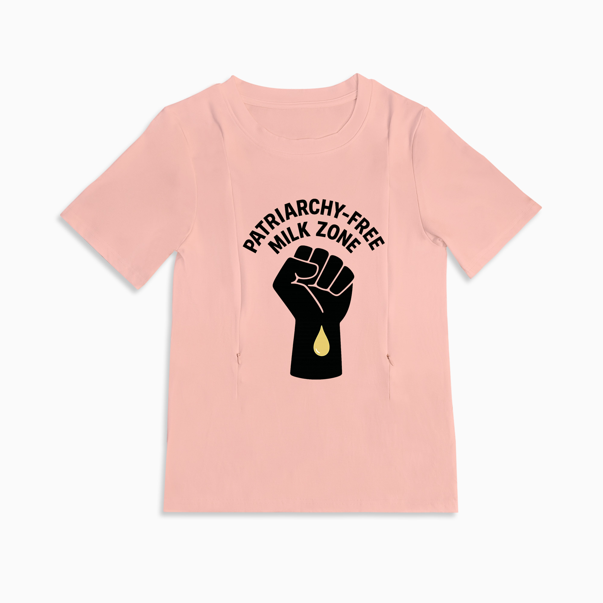 Patriarchy-Free Milk Zone Nursing Tee | Side Zipper Breastfeeding Top