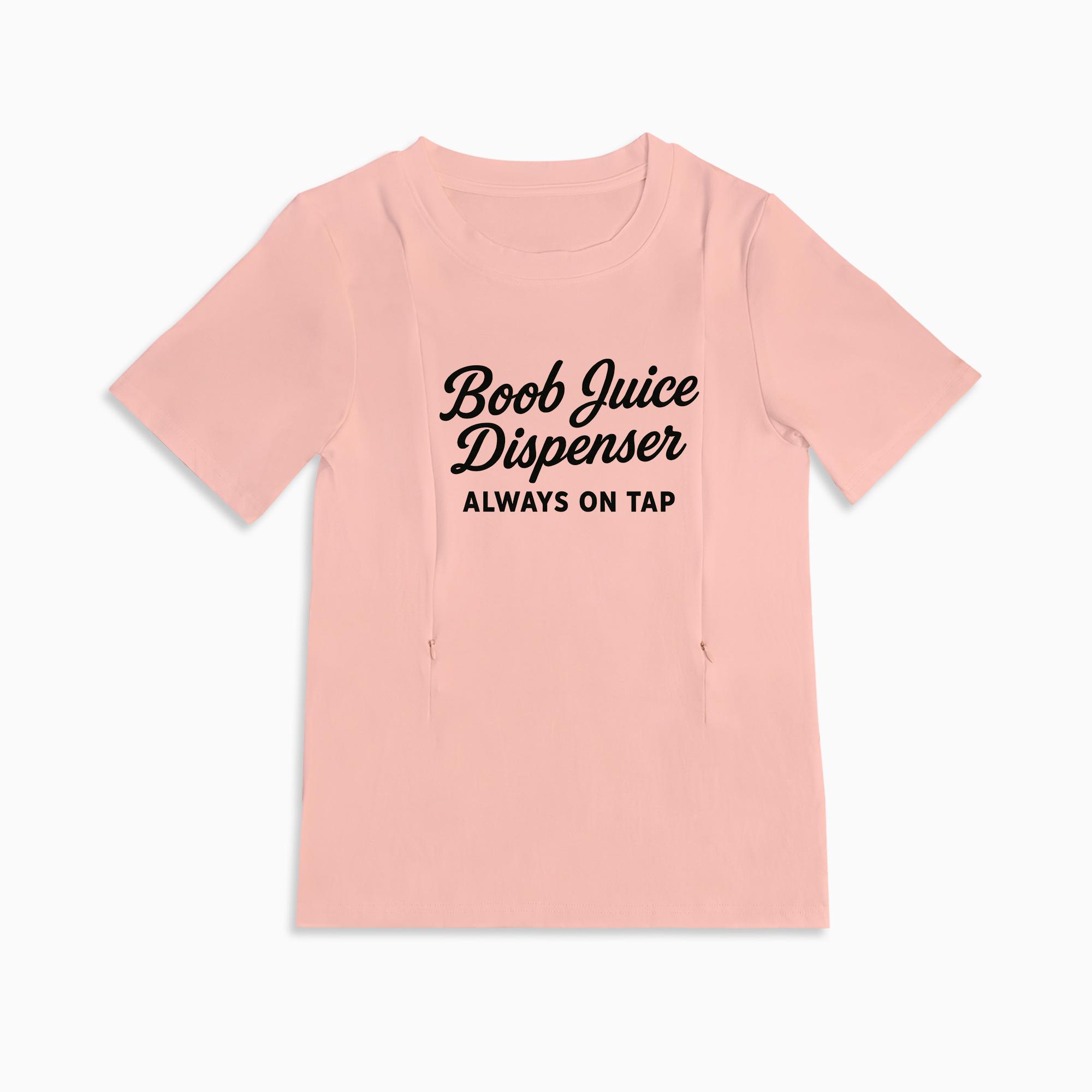 Boob Juice Dispenser Nursing Tee | Side Zipper Breastfeeding Shirt