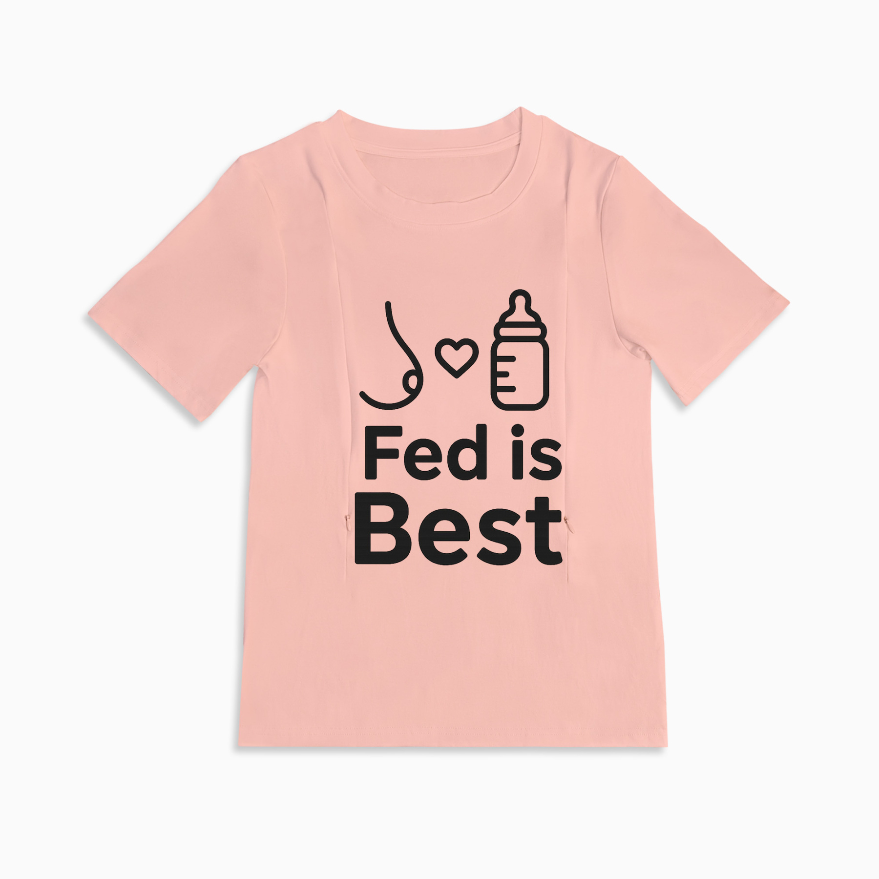 Fed Is Best Nursing T-Shirt | Side Zipper Access | Totkeeps