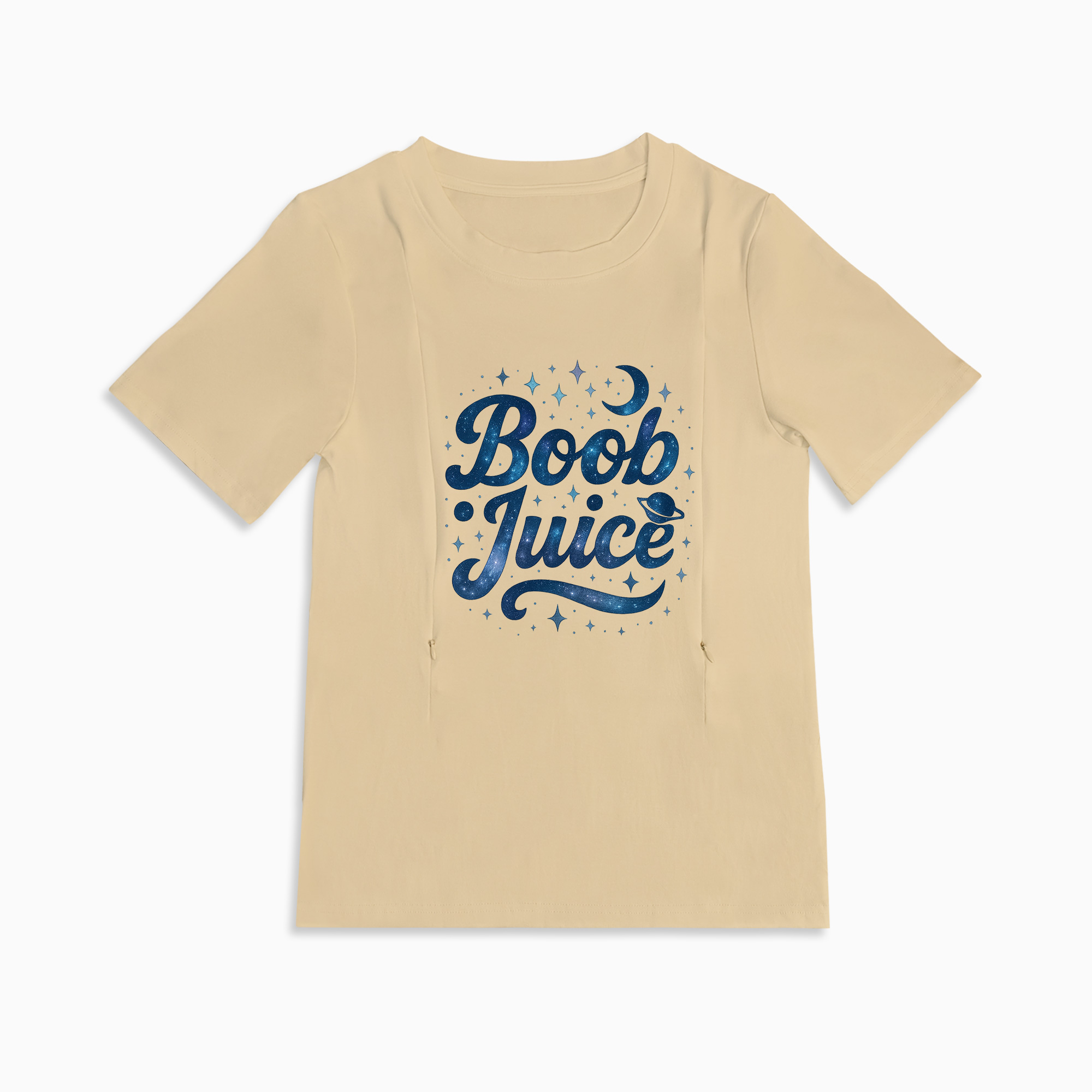 Boob Juice Nursing T-Shirt | Funny Top with Side Zippers for Breastfeeding