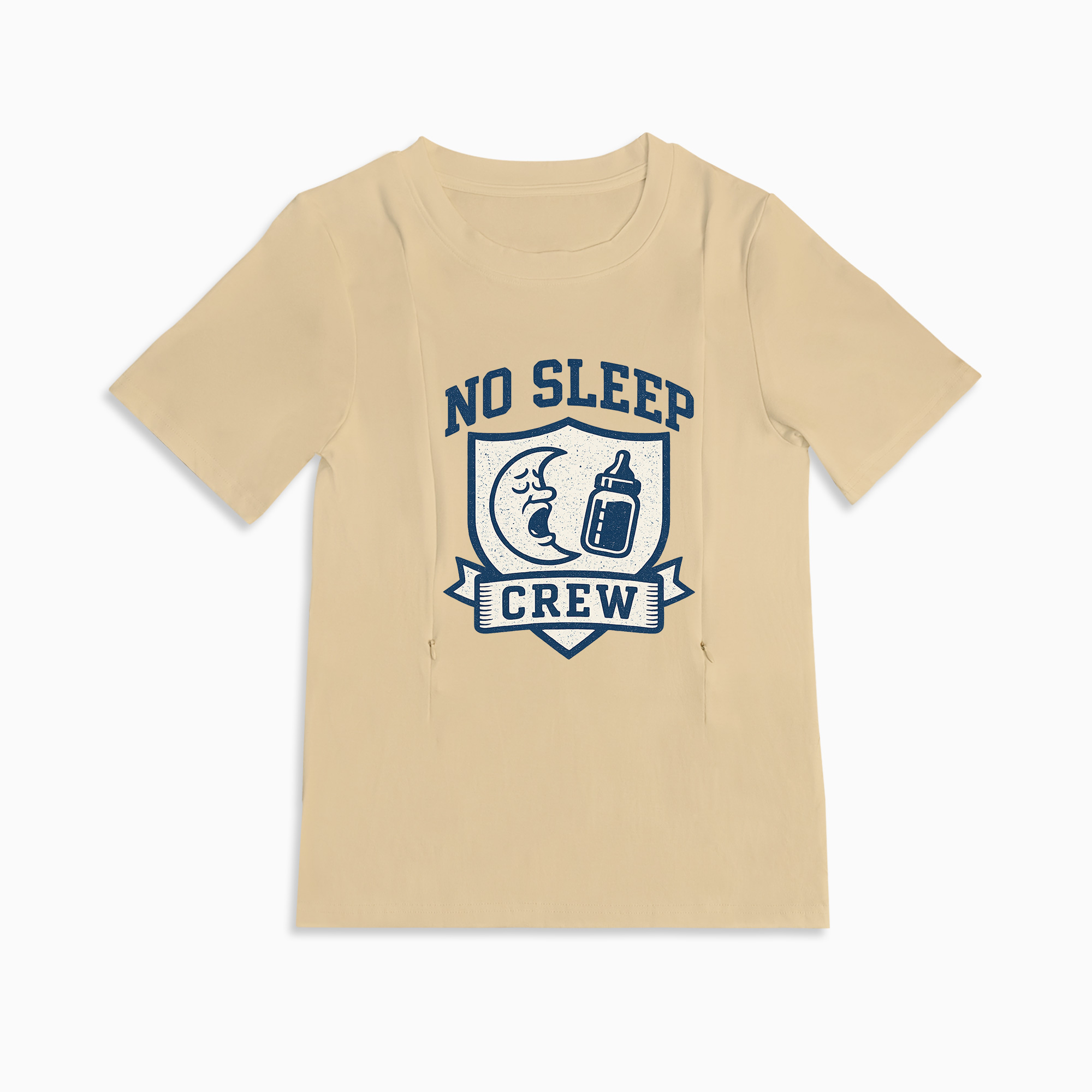 No Sleep Crew Nursing T-Shirt | Side Zipper Breastfeeding Top
