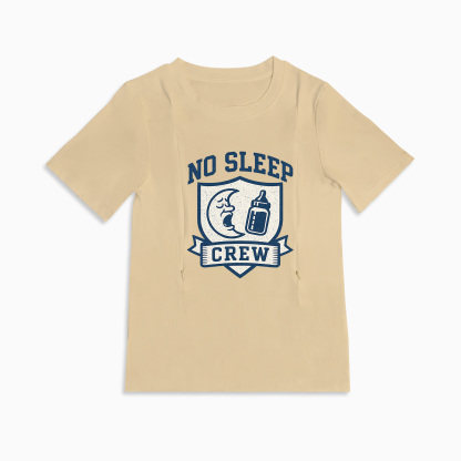 No Sleep Crew Nursing T-Shirt | Side Zipper Breastfeeding Top