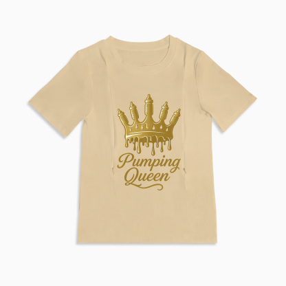Pumping Queen Nursing T-Shirt | Side Zipper Pumping & Breastfeeding Top