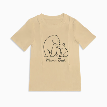 Mama Bear Nursing T-Shirt | Side Zipper for Easy Breastfeeding