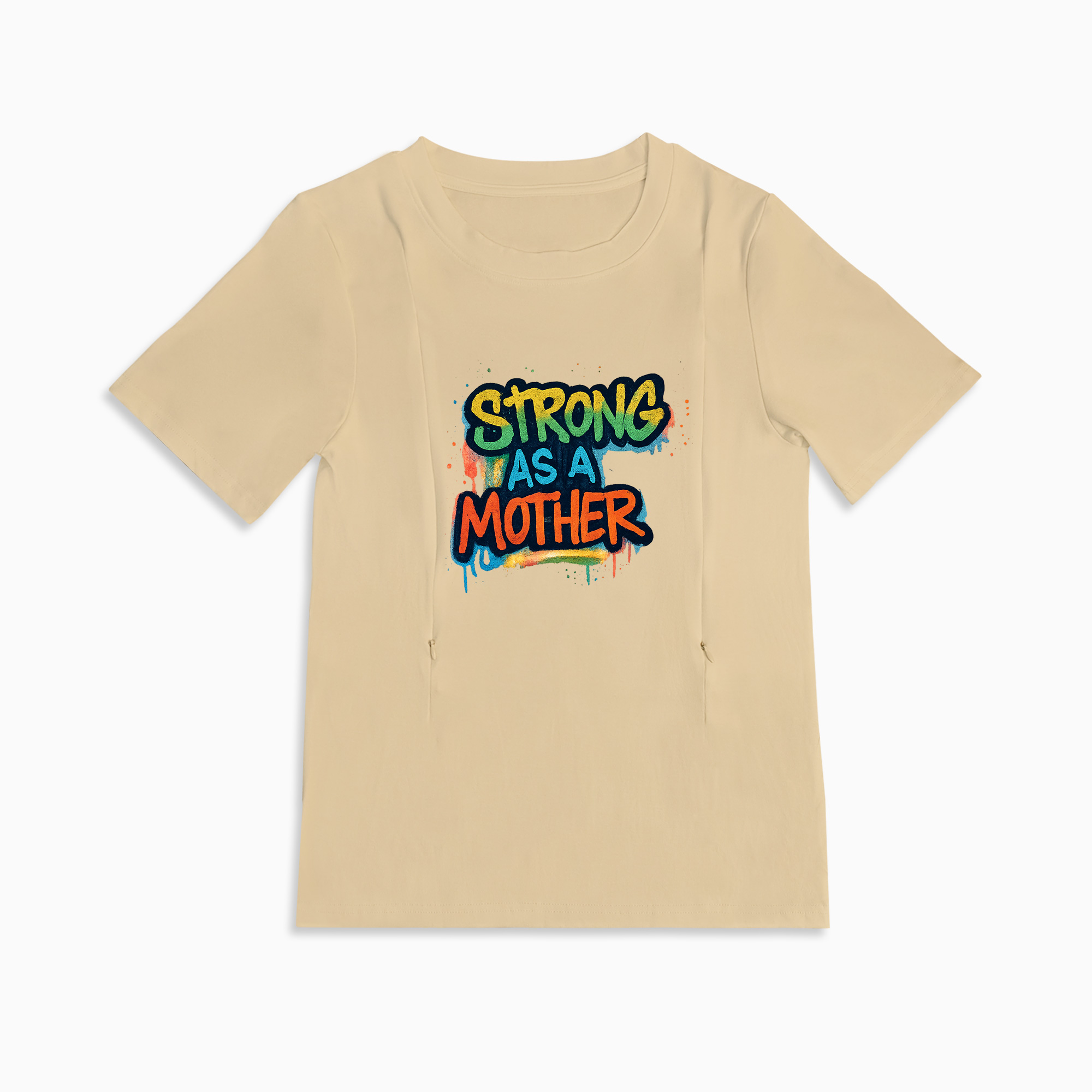 Strong as a Mother Nursing T-Shirt | Side Zippers for Easy Feeding