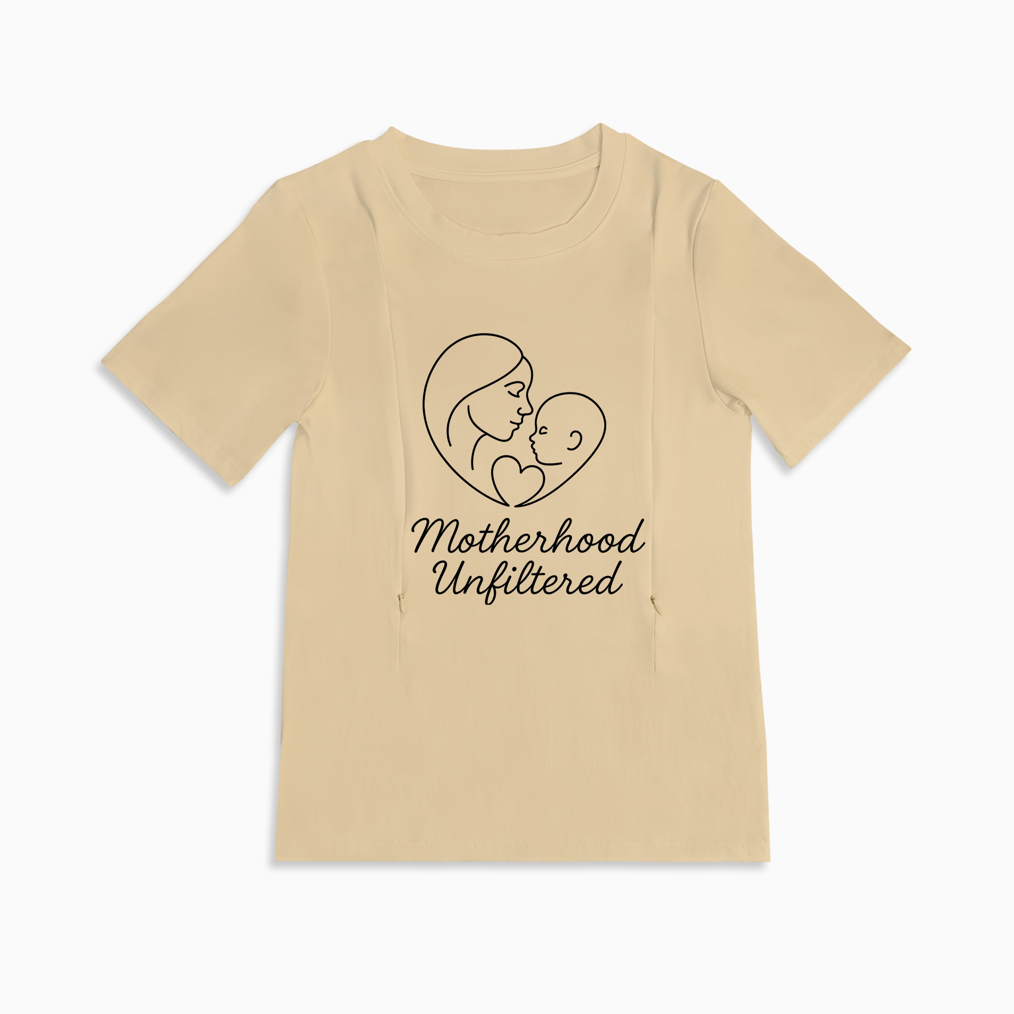 Motherhood Unfiltered Nursing Tee | Side Zipper for Easy Breastfeeding