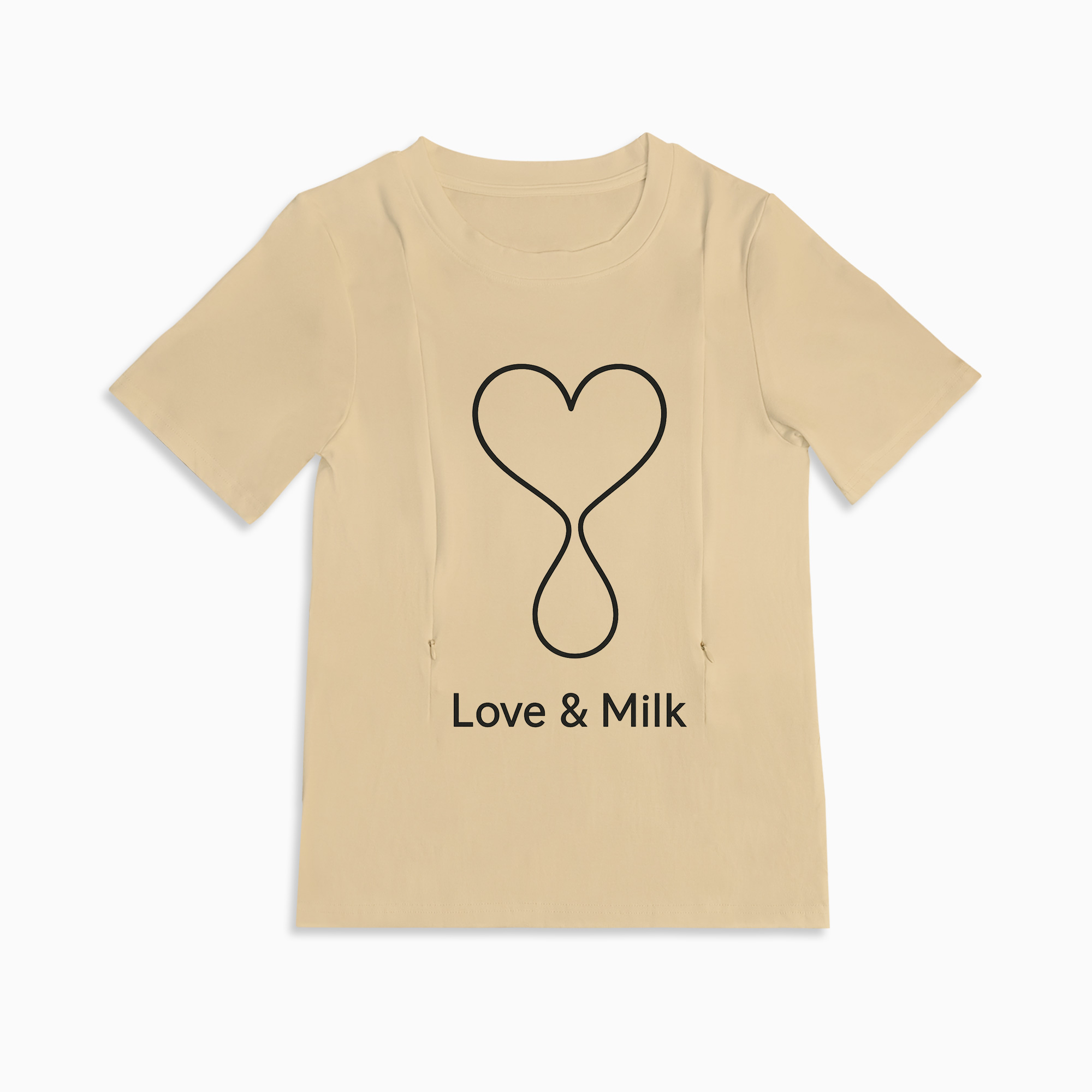 Love & Milk Zipper Nursing T-Shirt | Easy Breastfeeding Access Tee