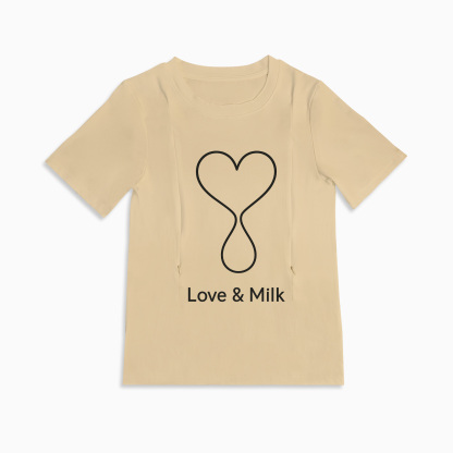 Love & Milk Zipper Nursing T-Shirt | Easy Breastfeeding Access Tee