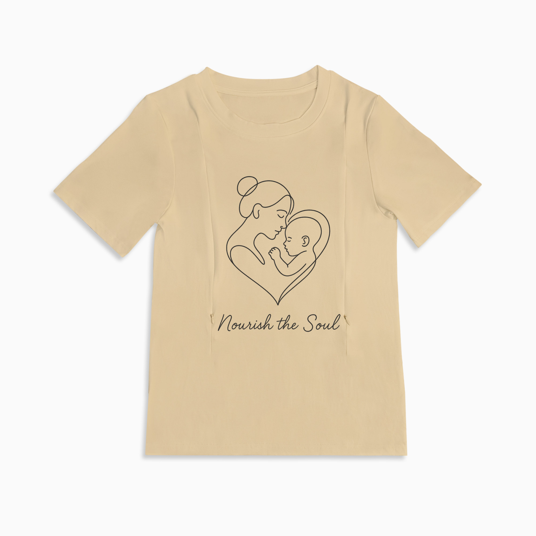 Nourish Nursing T-Shirt with Discreet Side Zippers | totkeeps