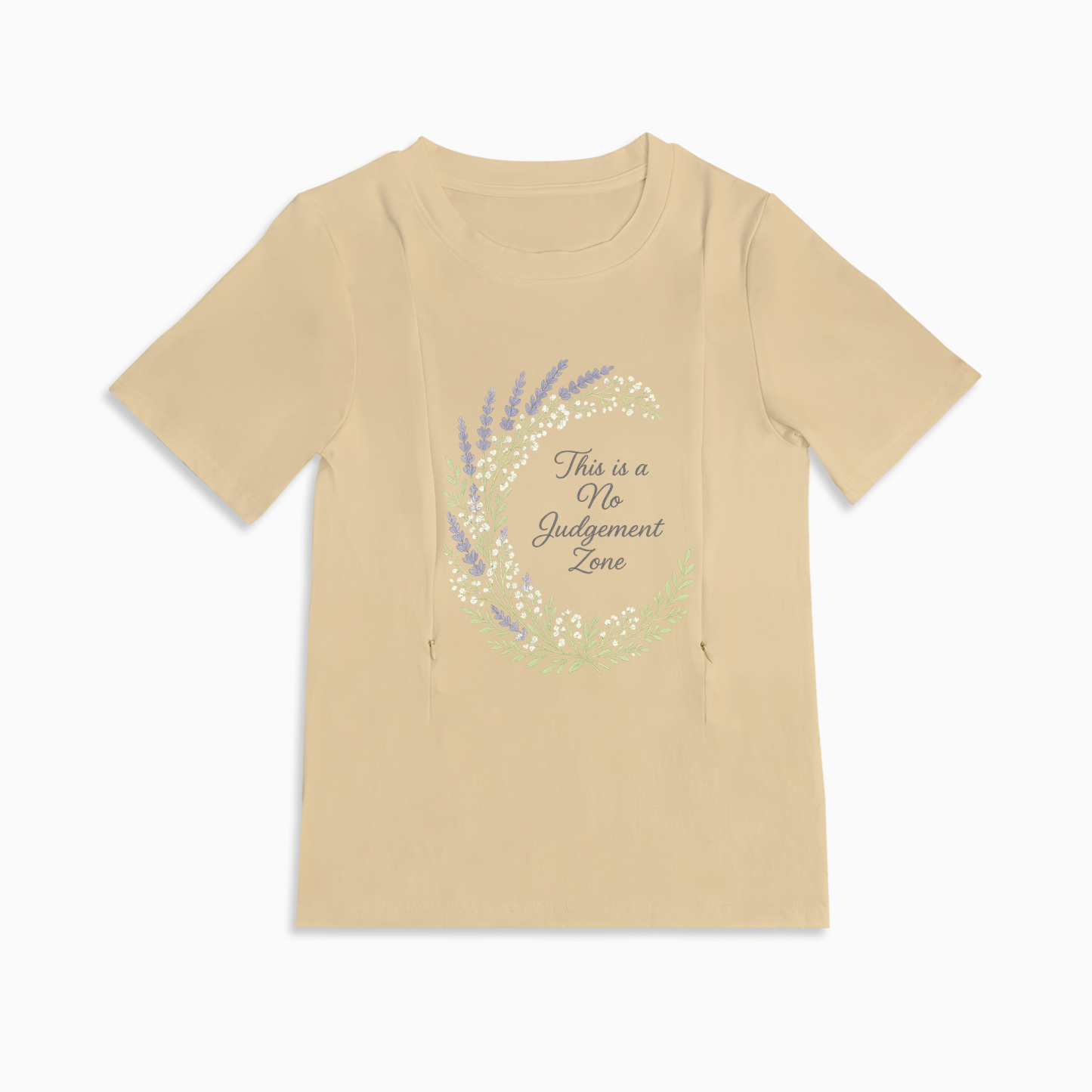 "No Judgement Zone" Nursing Tee | Side Zipper Breastfeeding Top