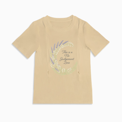 "No Judgement Zone" Nursing Tee | Side Zipper Breastfeeding Top