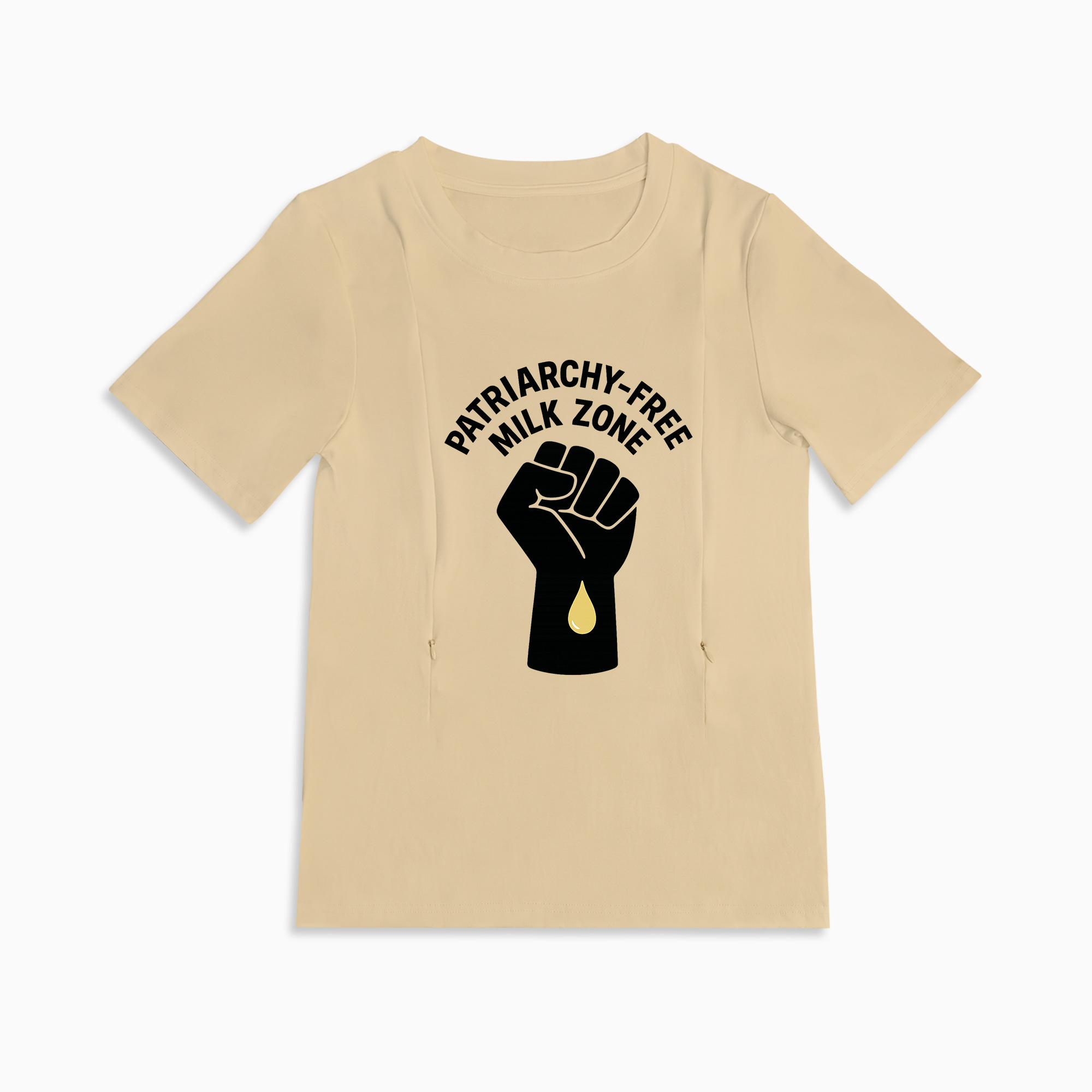 Patriarchy-Free Milk Zone Nursing Tee | Side Zipper Breastfeeding Top