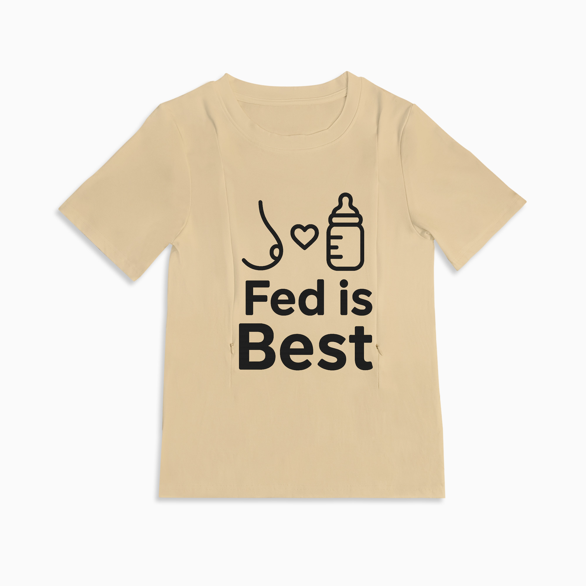Fed Is Best Nursing T-Shirt | Side Zipper Access | Totkeeps