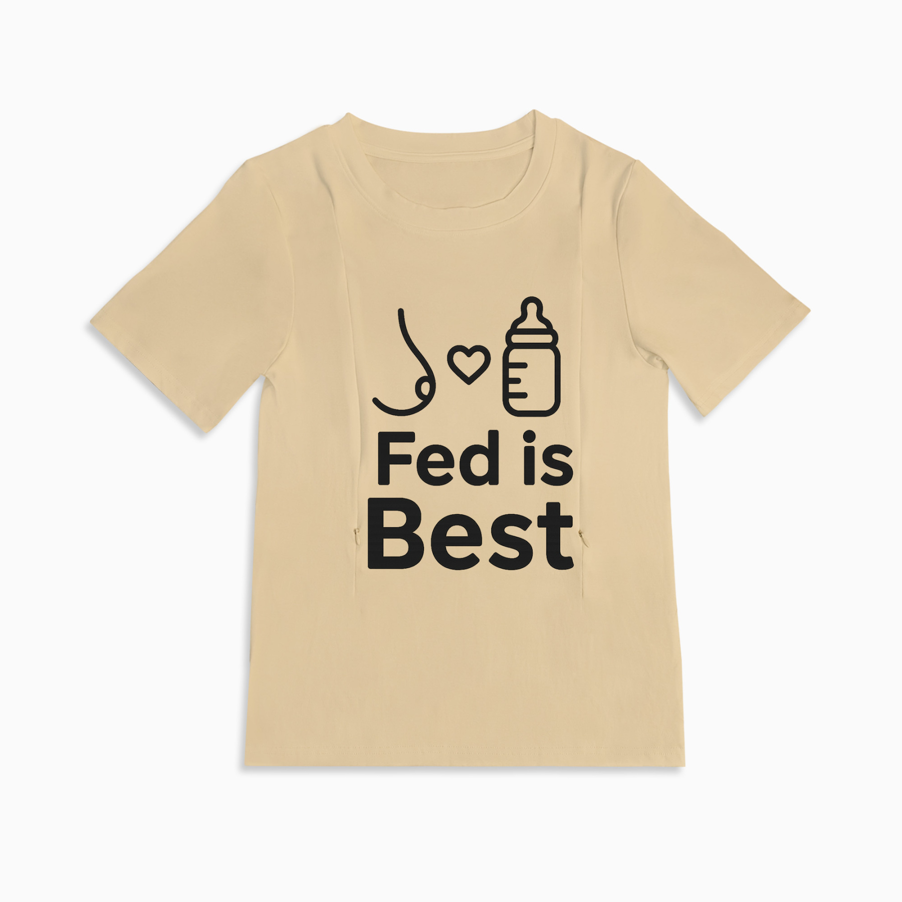 Fed Is Best Nursing T-Shirt | Side Zipper Access | Totkeeps