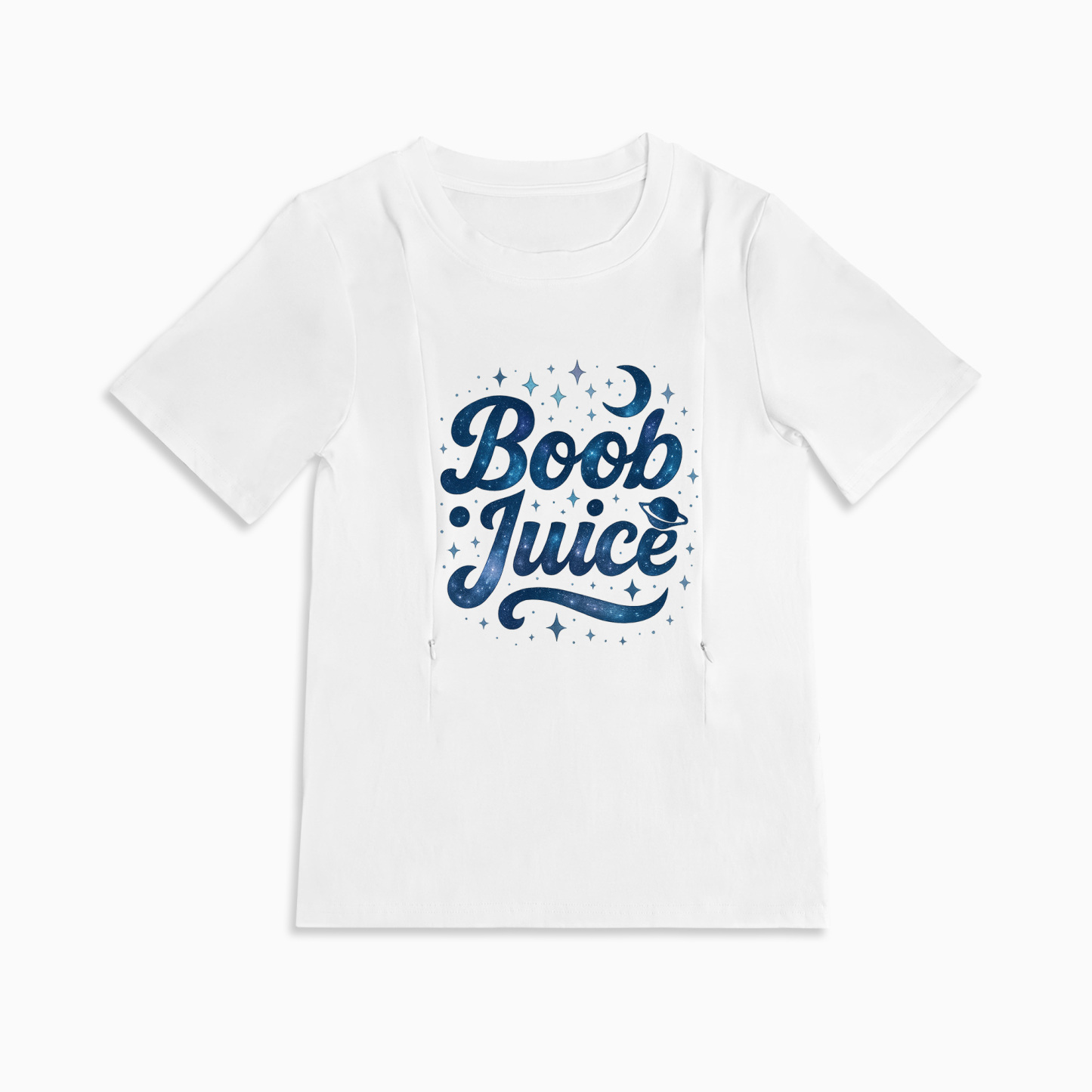 Boob Juice Nursing T-Shirt | Funny Top with Side Zippers for Breastfeeding
