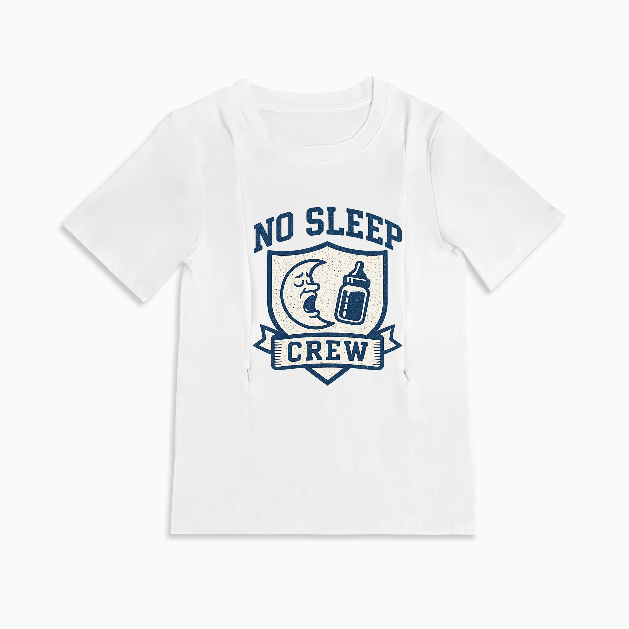 No Sleep Crew Nursing T-Shirt | Side Zipper Breastfeeding Top