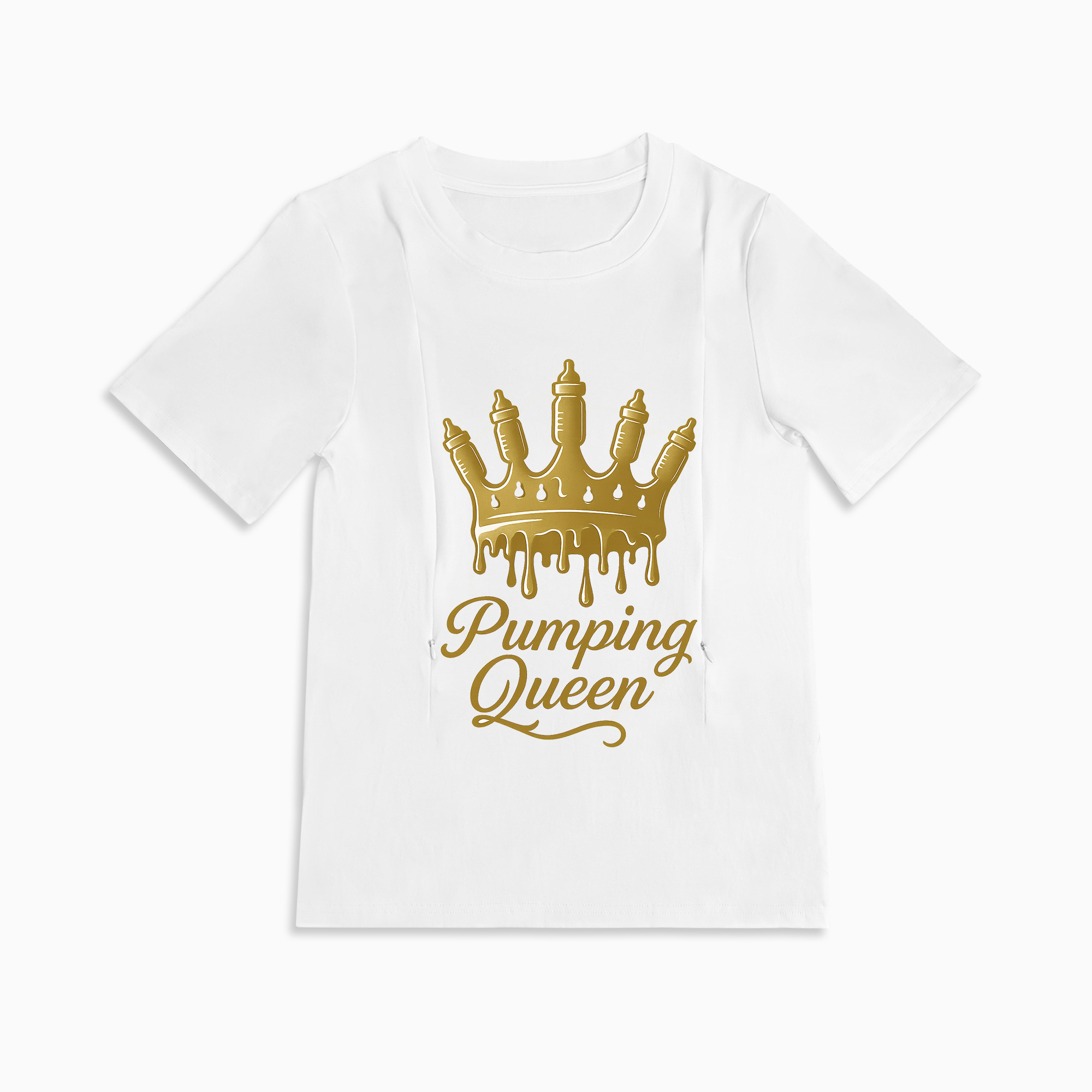 Pumping Queen Nursing T-Shirt | Side Zipper Pumping & Breastfeeding Top