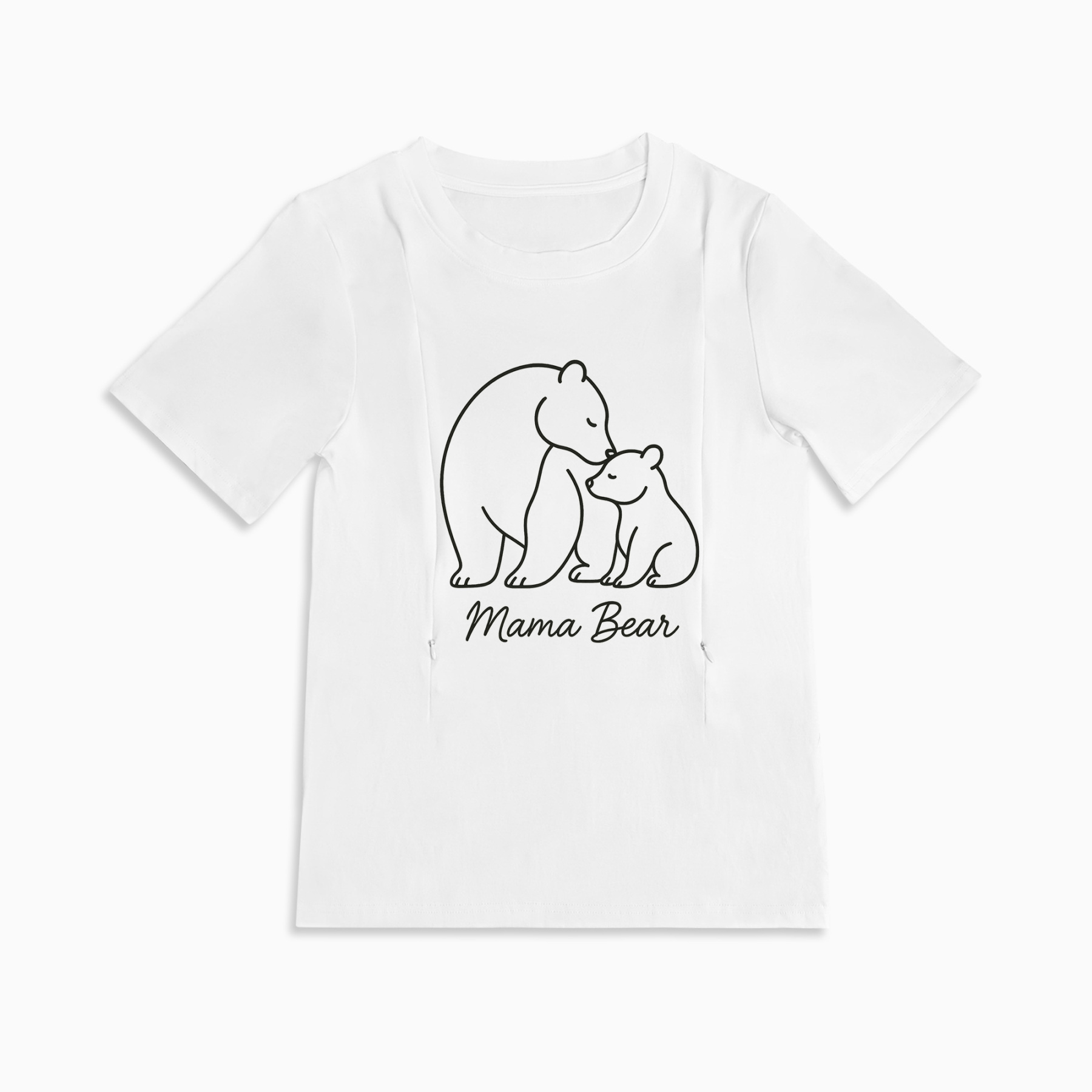 Mama Bear Nursing T-Shirt | Side Zipper for Easy Breastfeeding