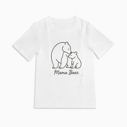 Mama Bear Nursing T-Shirt | Side Zipper for Easy Breastfeeding