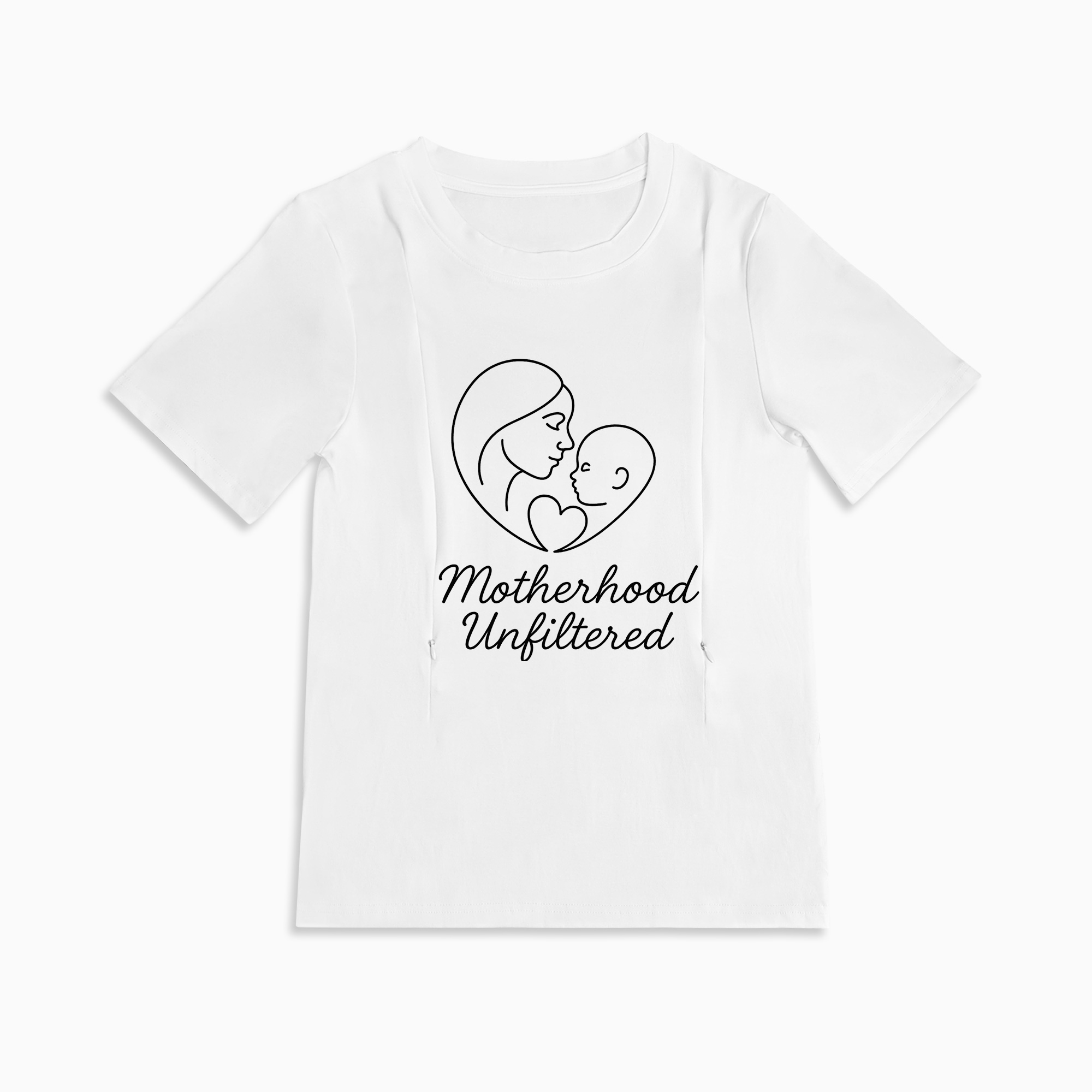 Motherhood Unfiltered Nursing Tee | Side Zipper for Easy Breastfeeding
