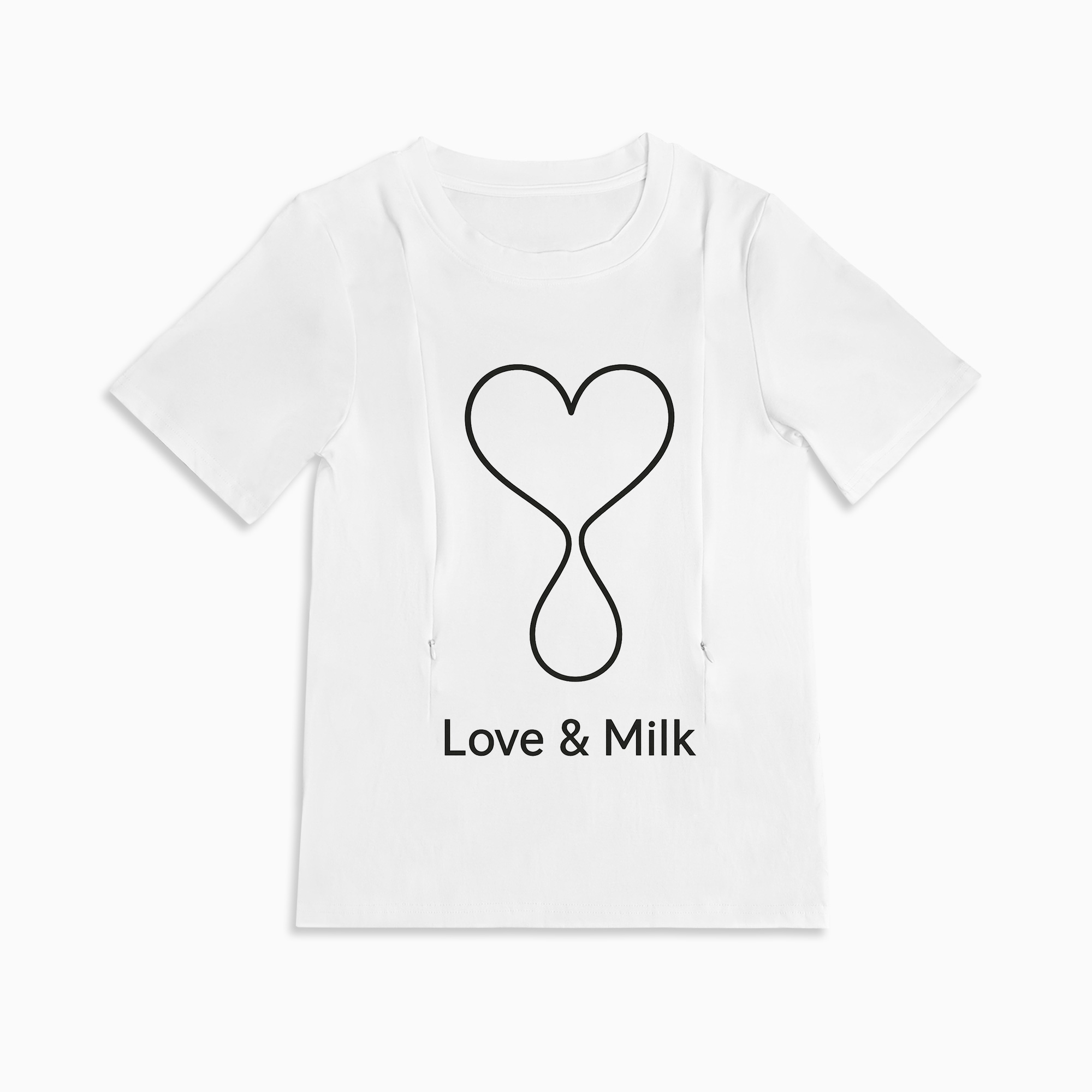 Love & Milk Zipper Nursing T-Shirt | Easy Breastfeeding Access Tee