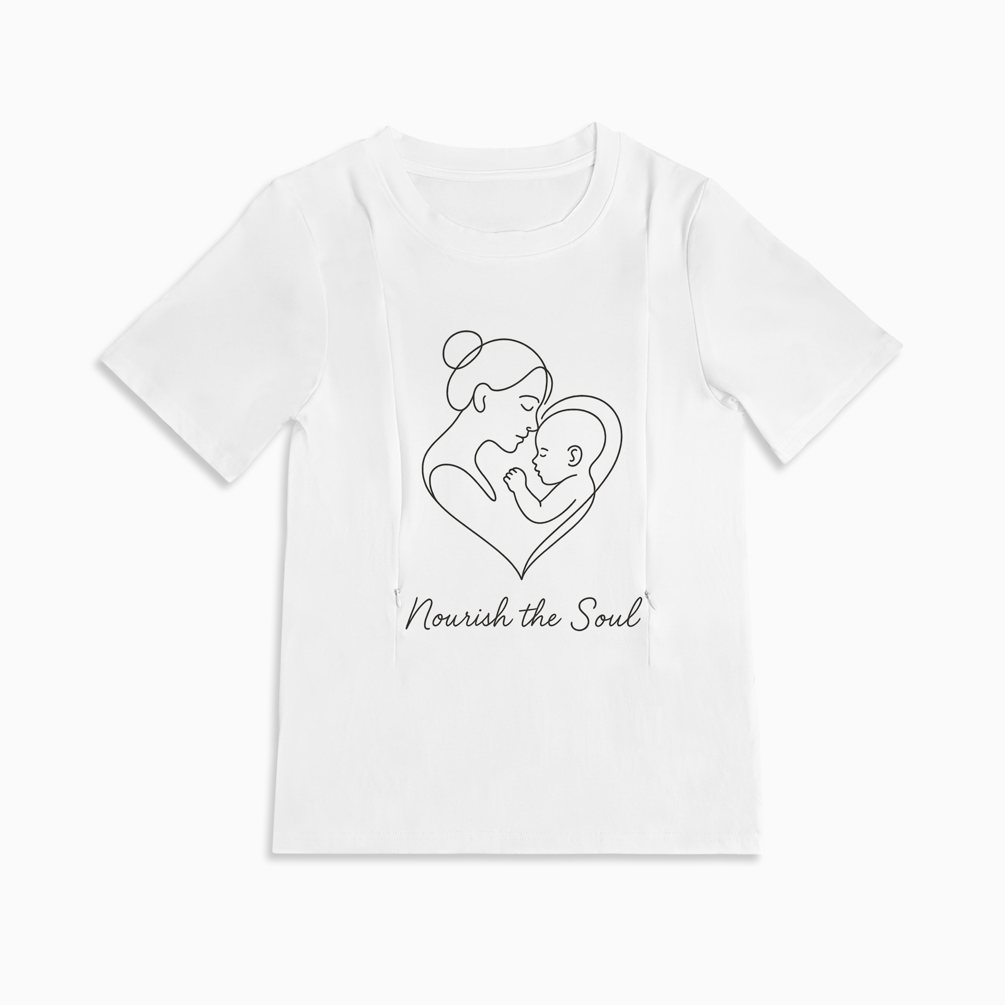 Nourish Nursing T-Shirt with Discreet Side Zippers | totkeeps