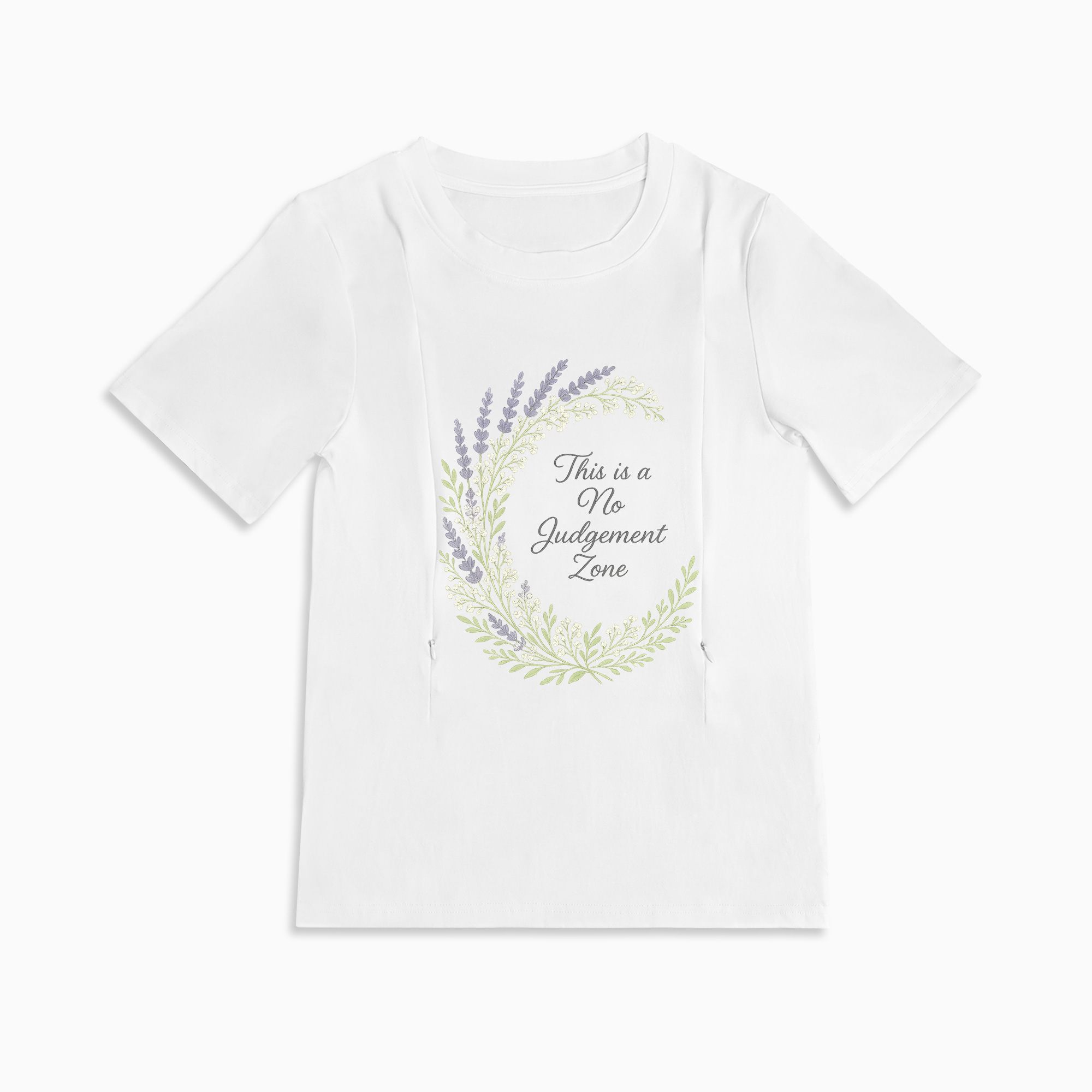 "No Judgement Zone" Nursing Tee | Side Zipper Breastfeeding Top