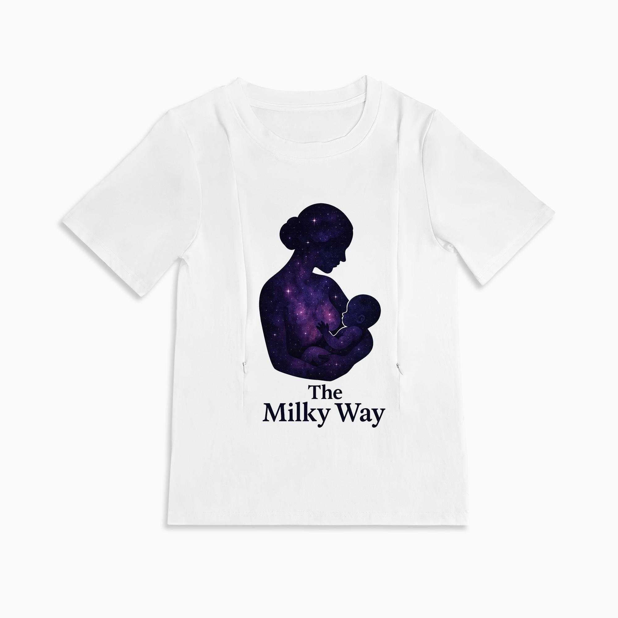 "The Milky Way" Nursing Tee | Side Zipper Breastfeeding Top