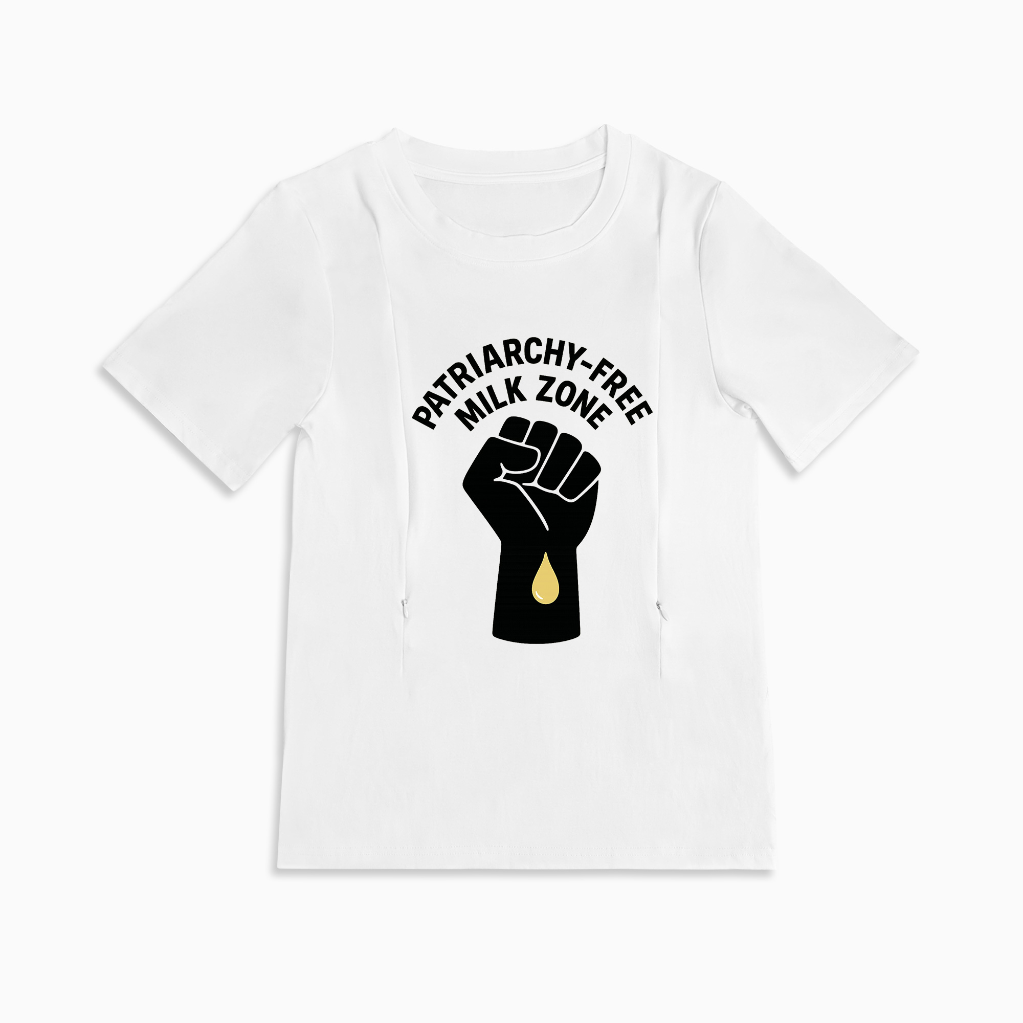 Patriarchy-Free Milk Zone Nursing Tee | Side Zipper Breastfeeding Top