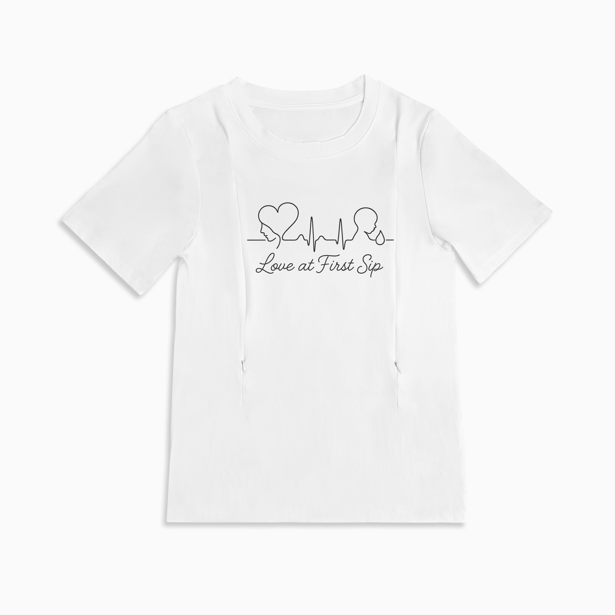 Love at First Sip Nursing T-Shirt | Discreet Side Zipper Access