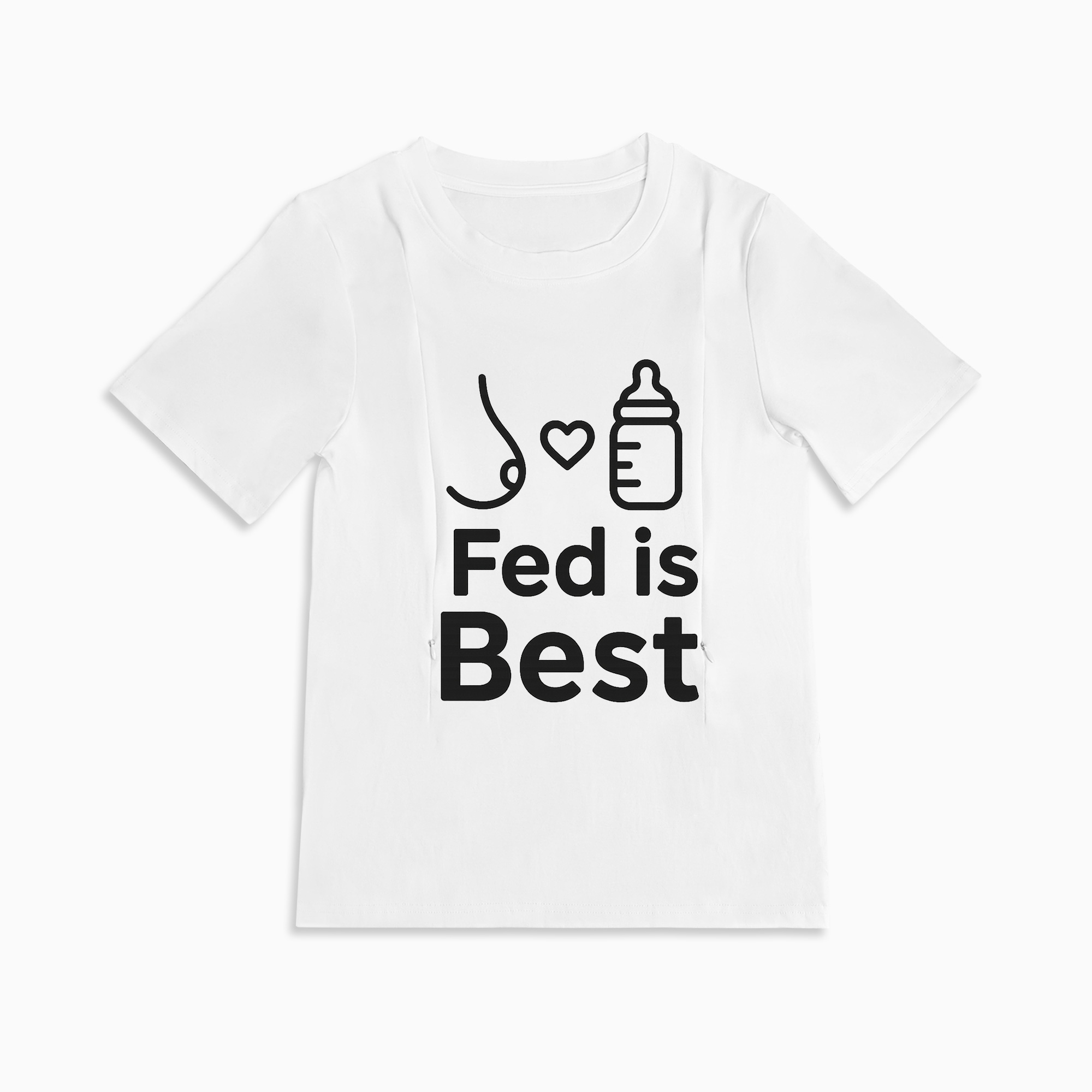 Fed Is Best Nursing T-Shirt | Side Zipper Access | Totkeeps
