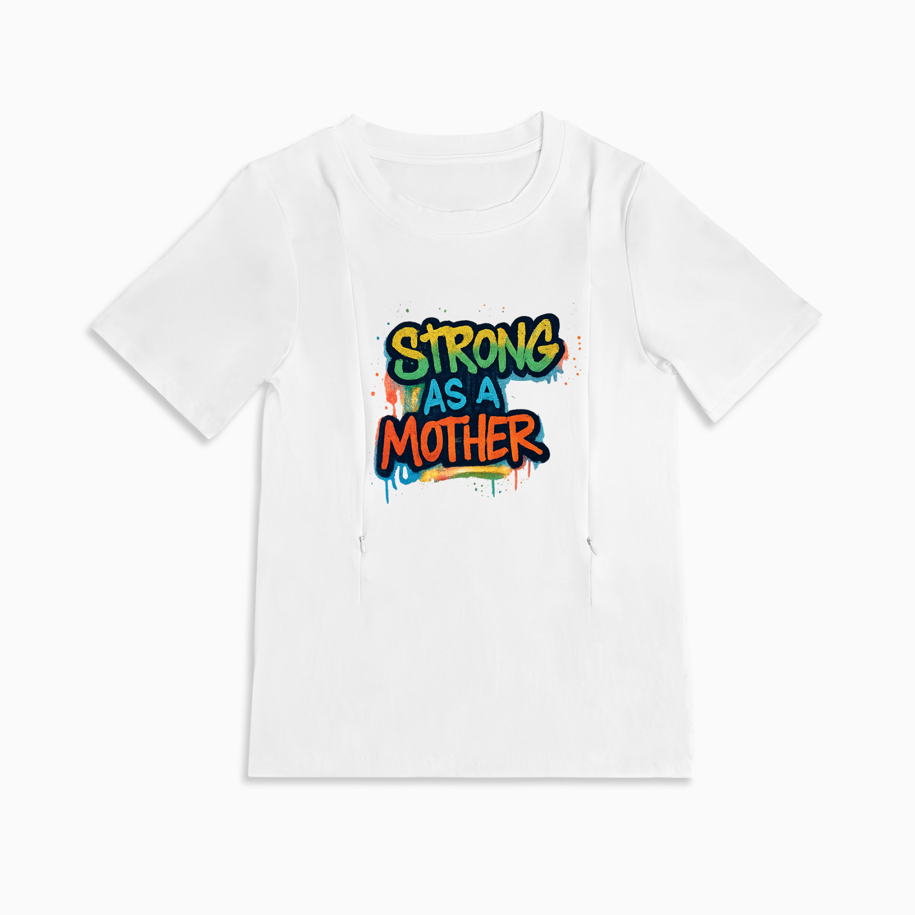 Strong as a Mother Nursing T-Shirt | Side Zippers for Easy Feeding