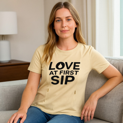 Soft Cotton Breastfeeding Shirt | "Love at First Sip" | | brand
