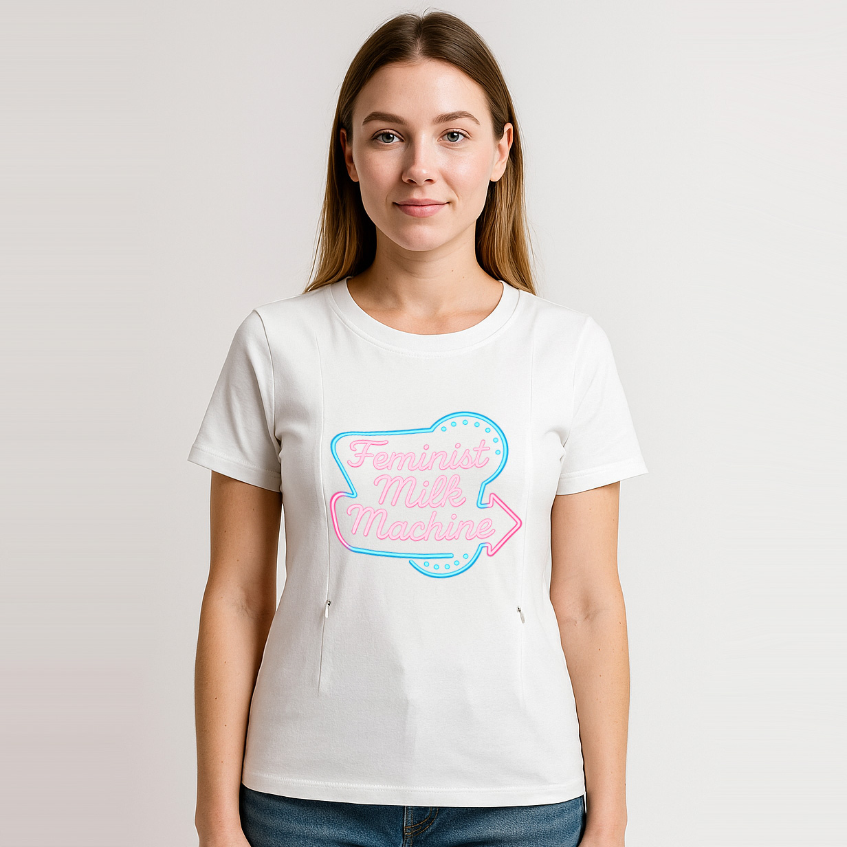 Side Zip Nursing Top for Moms | Feminist Milk Machine S | brand