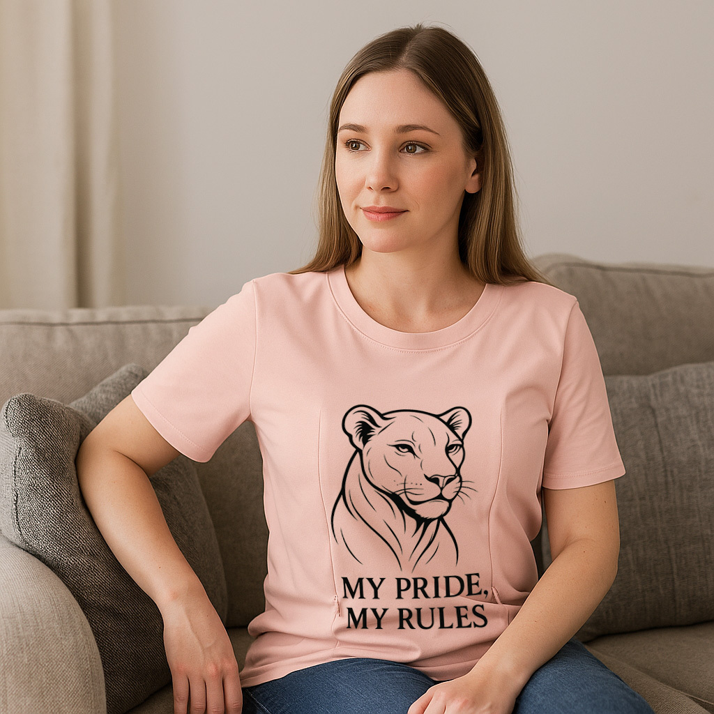 Breastfeeding T-Shirt for New Moms | "My Baby My Rules" | brand