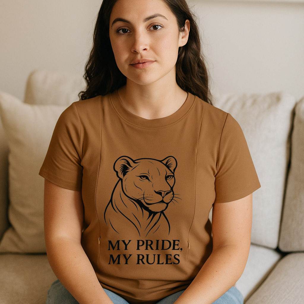 Breastfeeding T-Shirt for New Moms | "My Baby My Rules" | brand